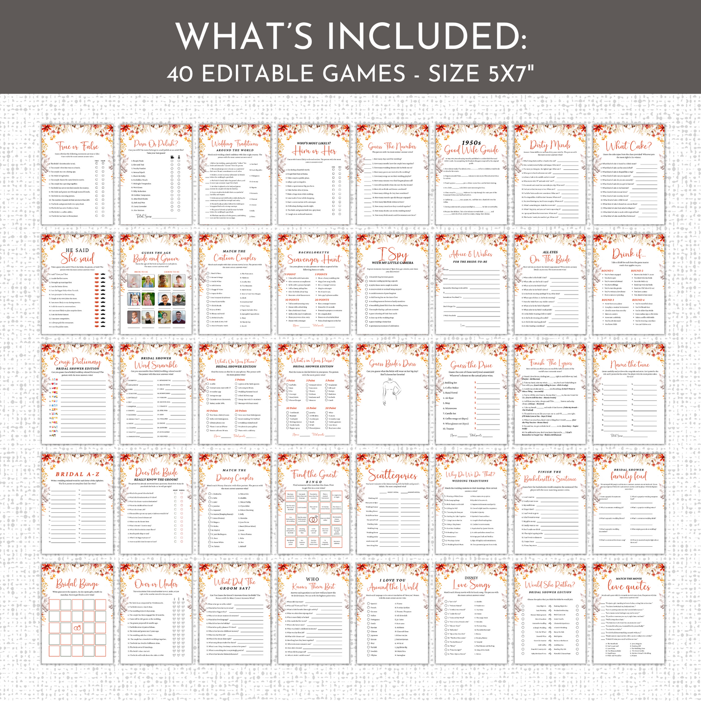 Fall Bridal Shower Games & Signs - #3