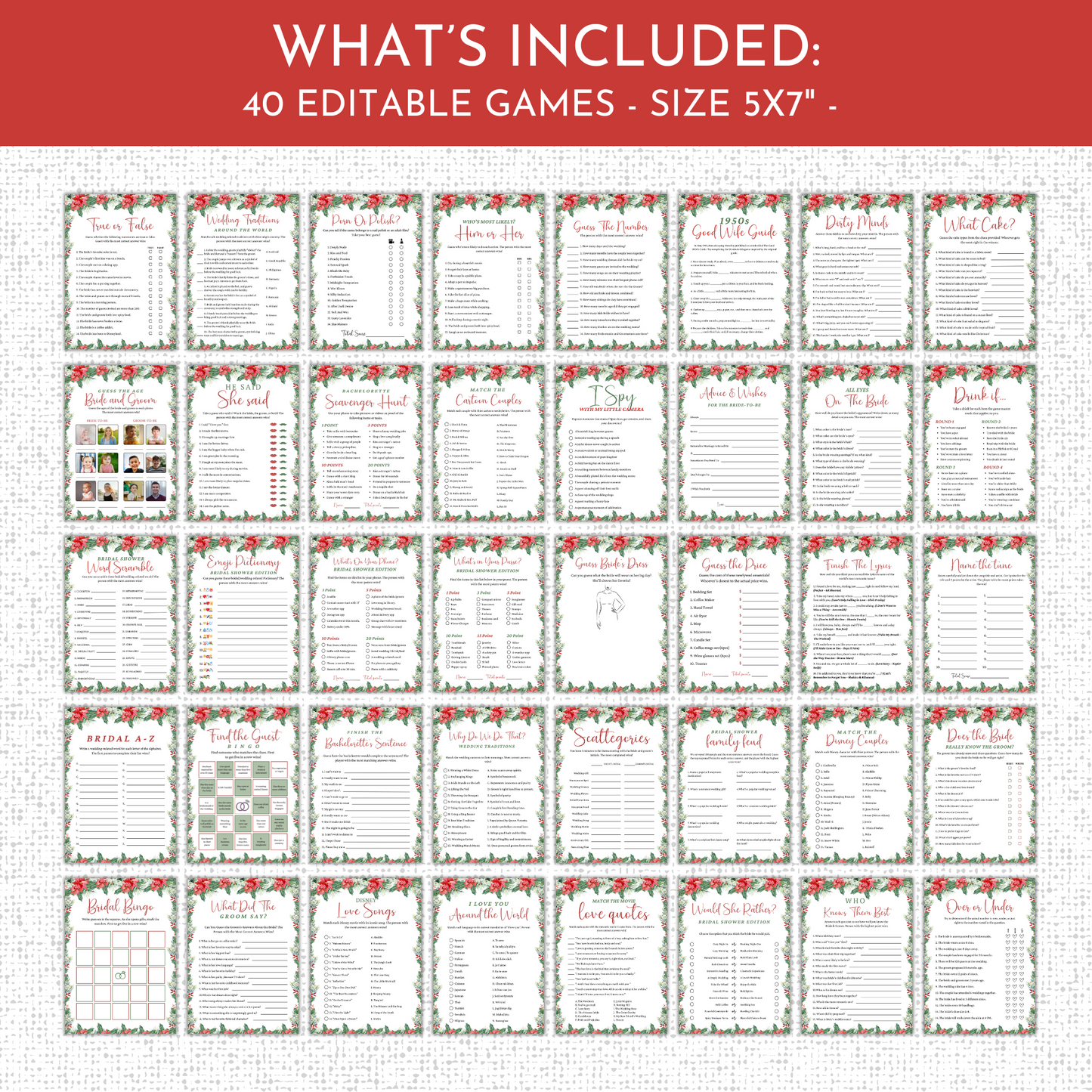 Christmas Bridal Shower Games & Signs - #1