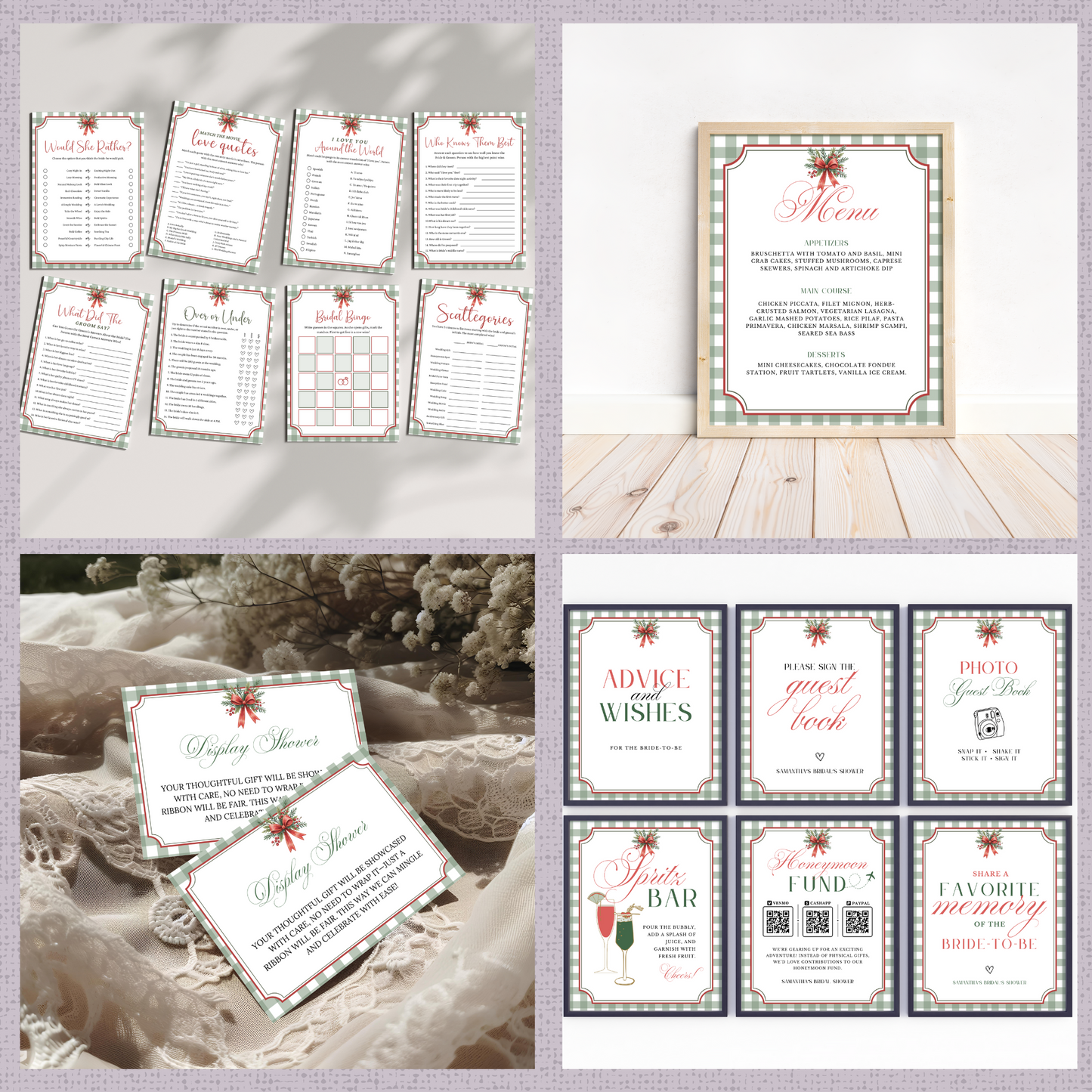 Christmas Bridal Shower Games & Signs - #2