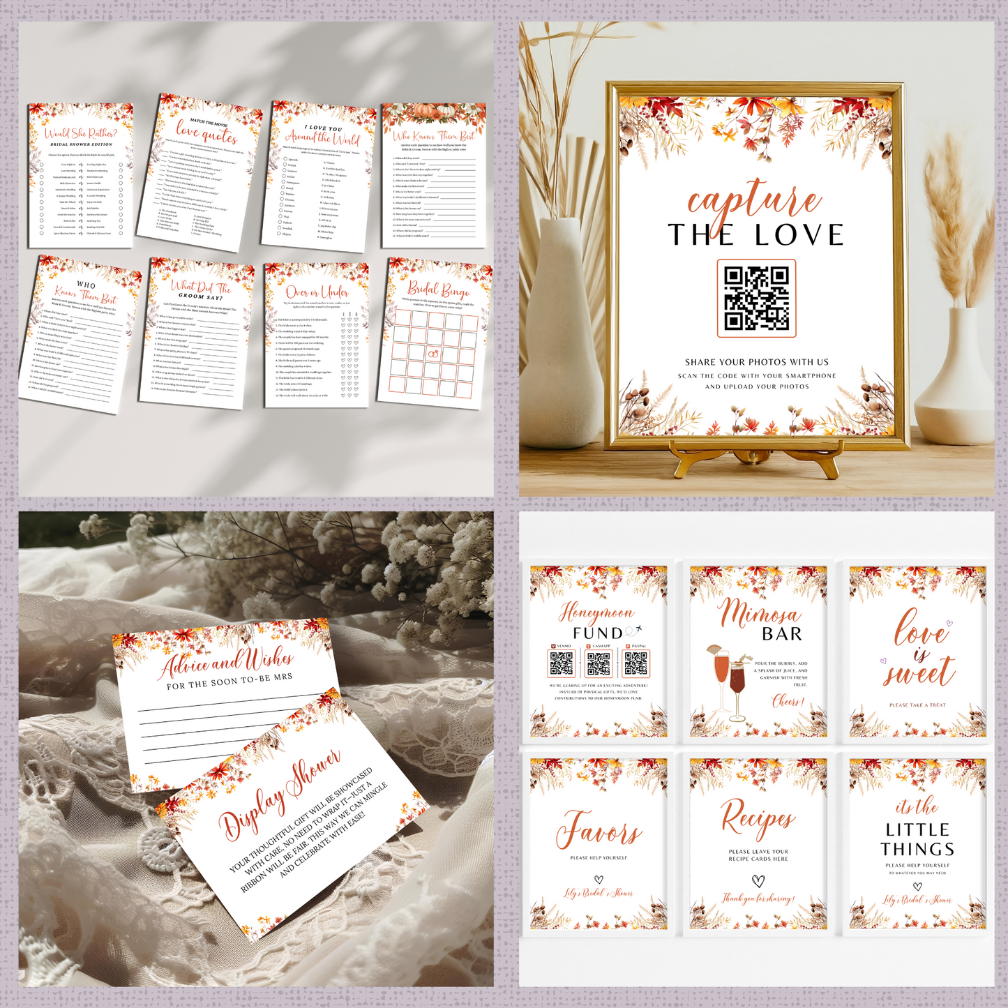 Fall Bridal Shower Games & Signs - #3