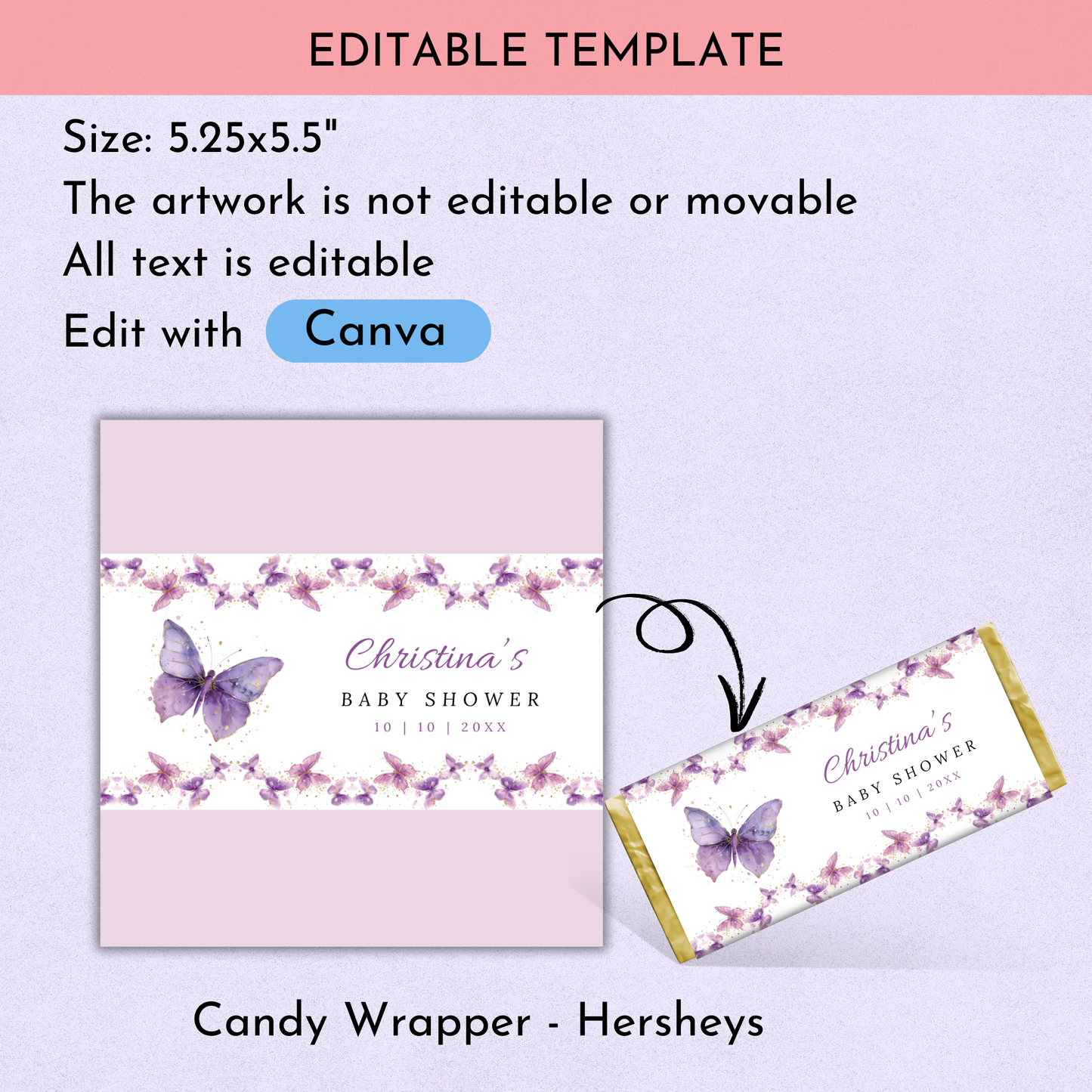 Purple Butterfly Shower Favor Bundle