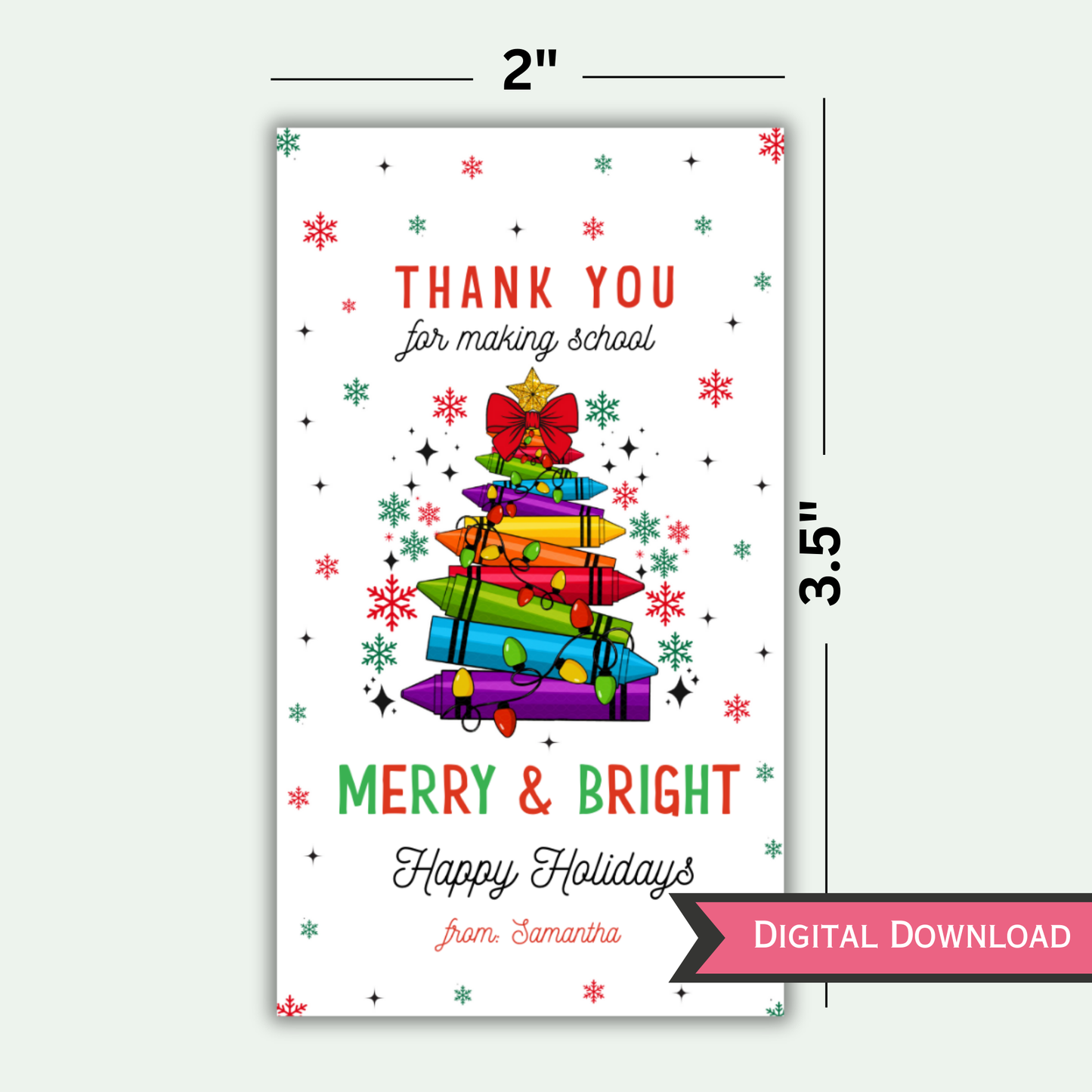 Winter Crayon Gift Tag