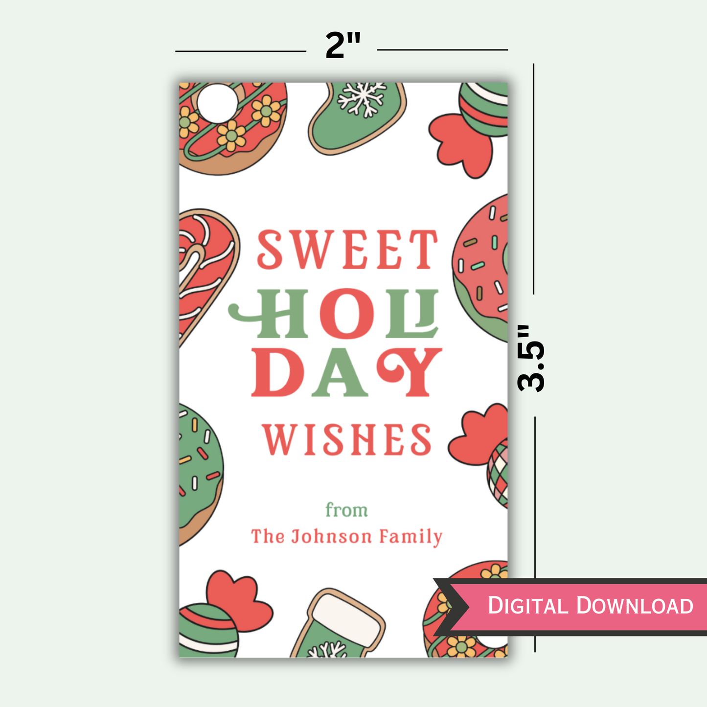 Sweet Holiday Wishes Gift Tag
