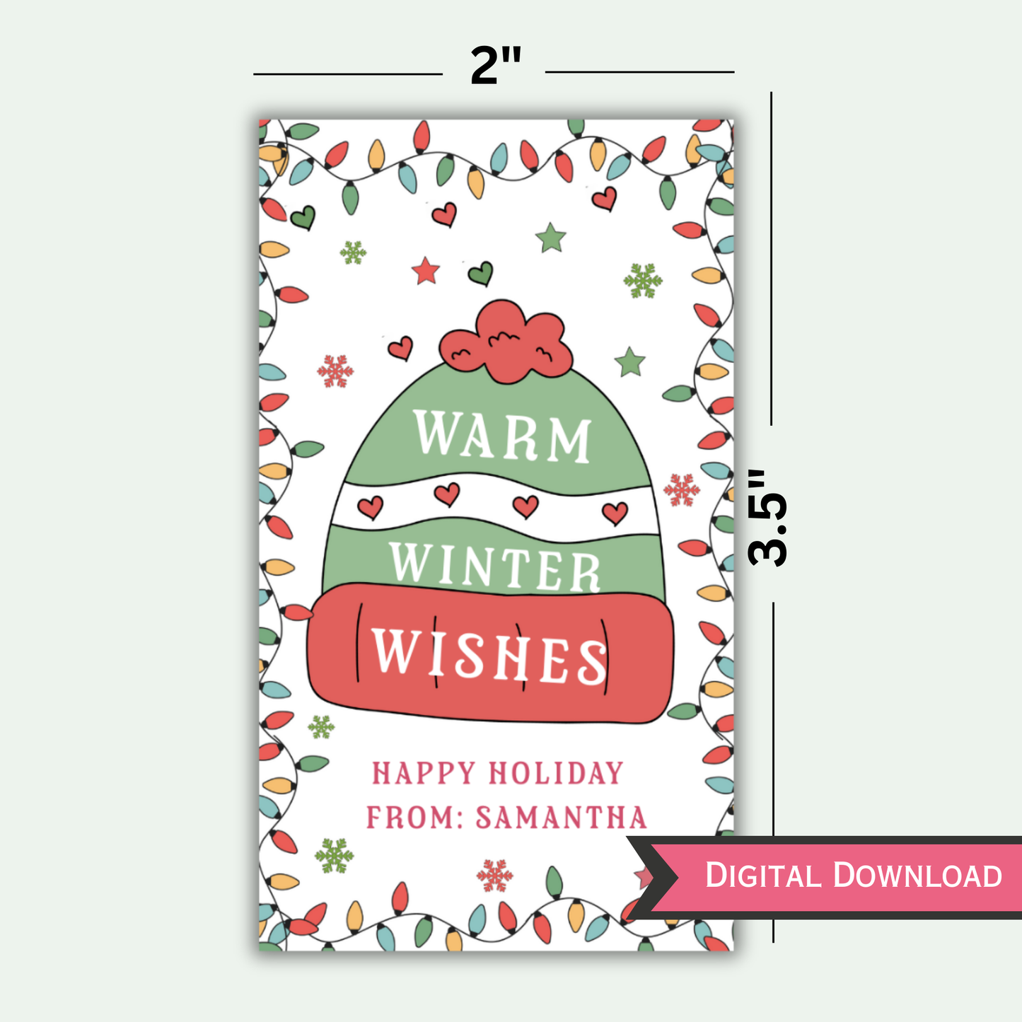 Winter Holiday Gift Tag