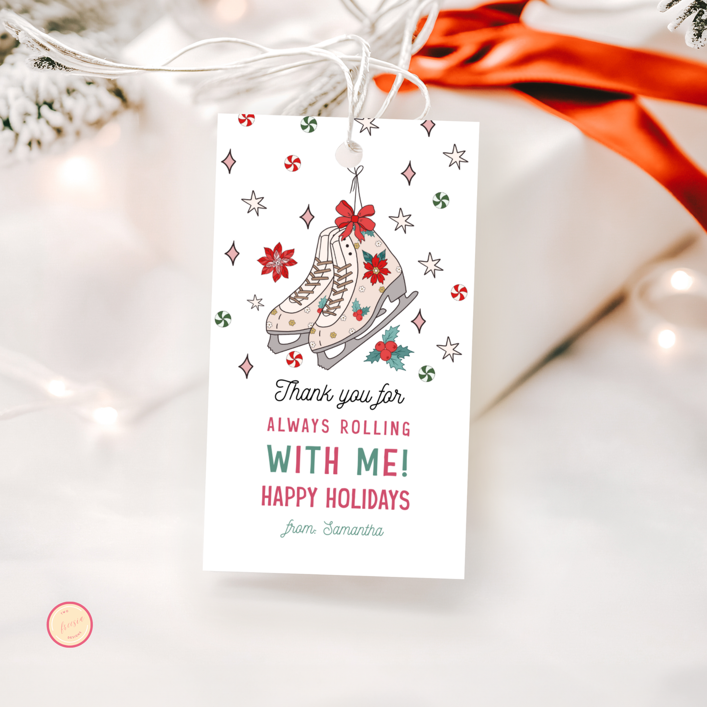 Christmas Gift Tag | Roller Skate