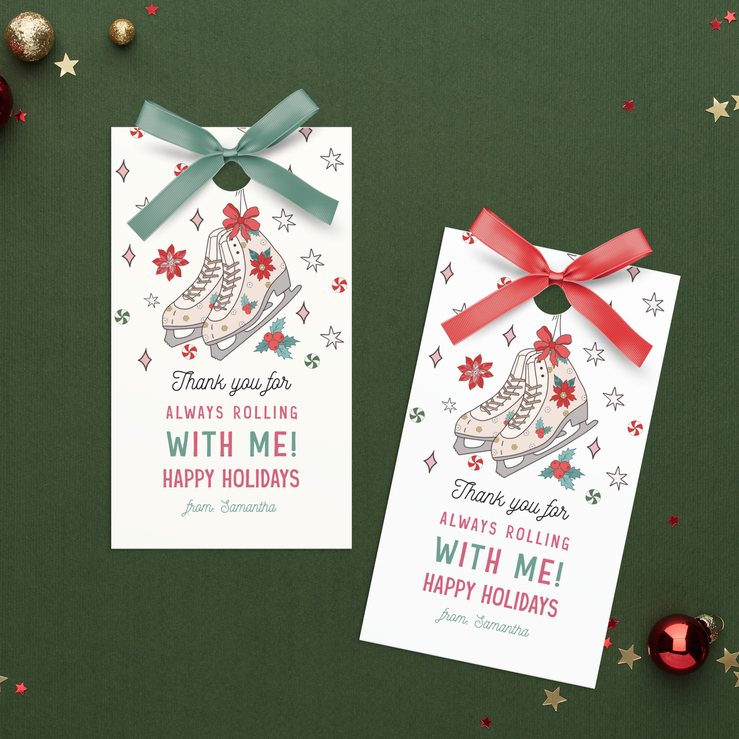 Christmas Gift Tag | Roller Skate