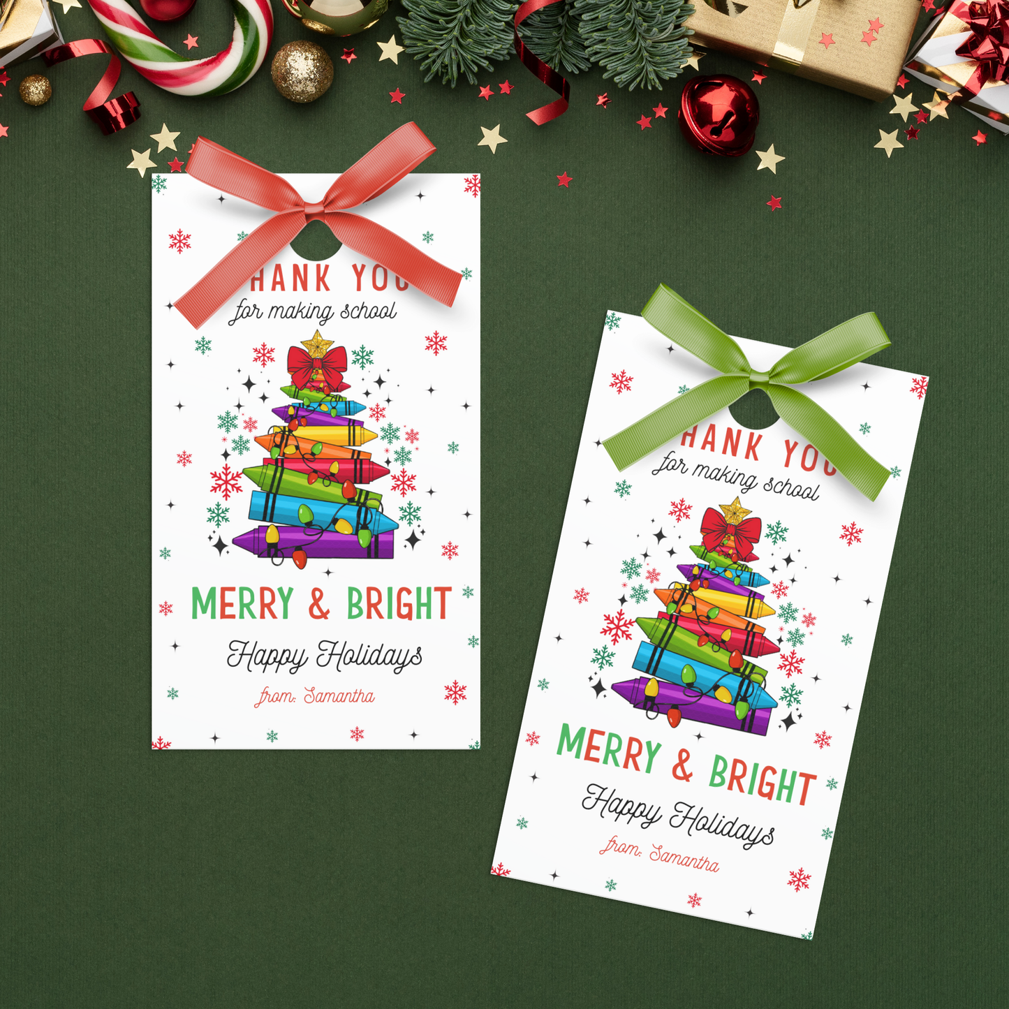 Winter Crayon Gift Tag