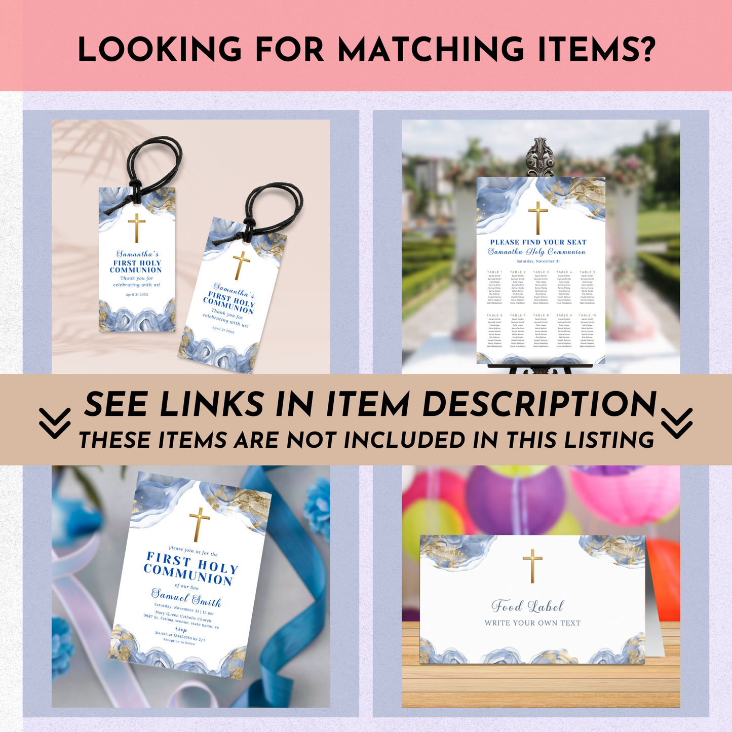 1st Communion Favor Bundle - Blue
