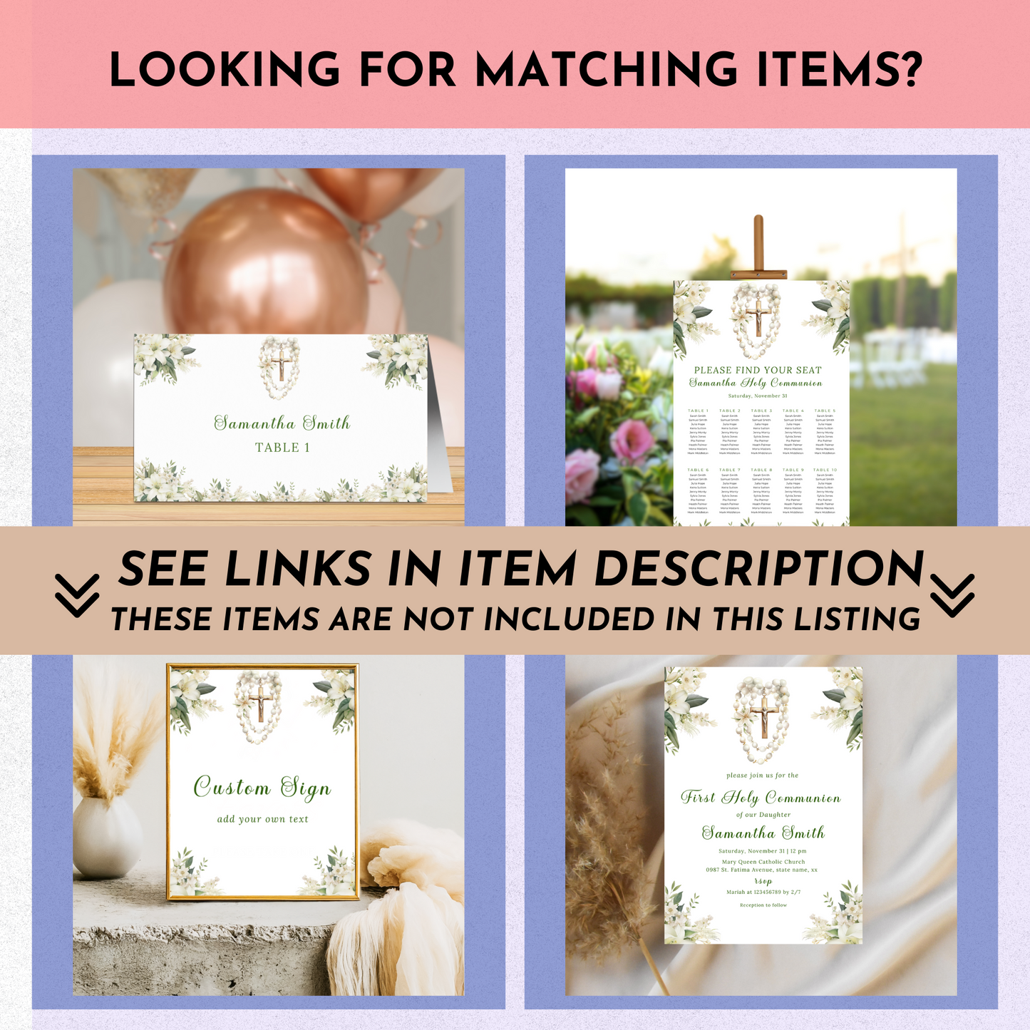 1st Communion Favor Bundle - Green