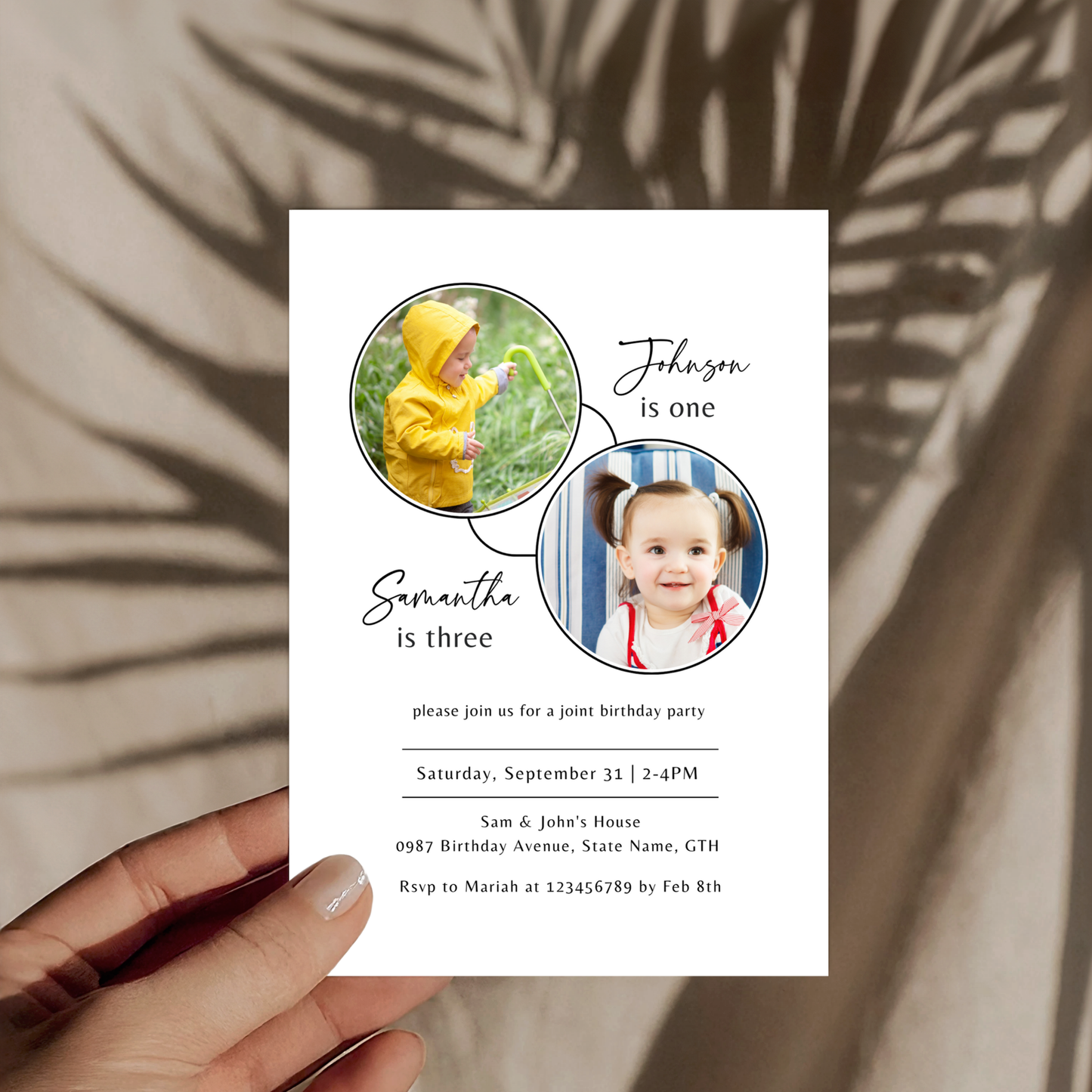 Double Birthday Invitation Template - Kids