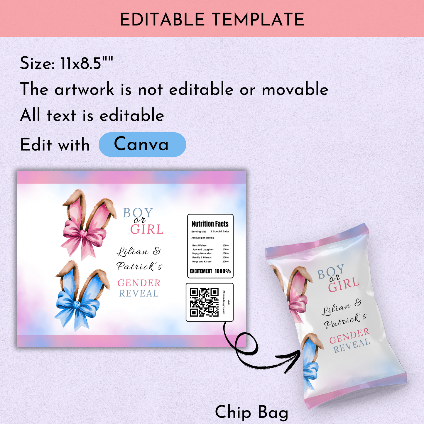 Easter Gender Reveal Favor Bundle