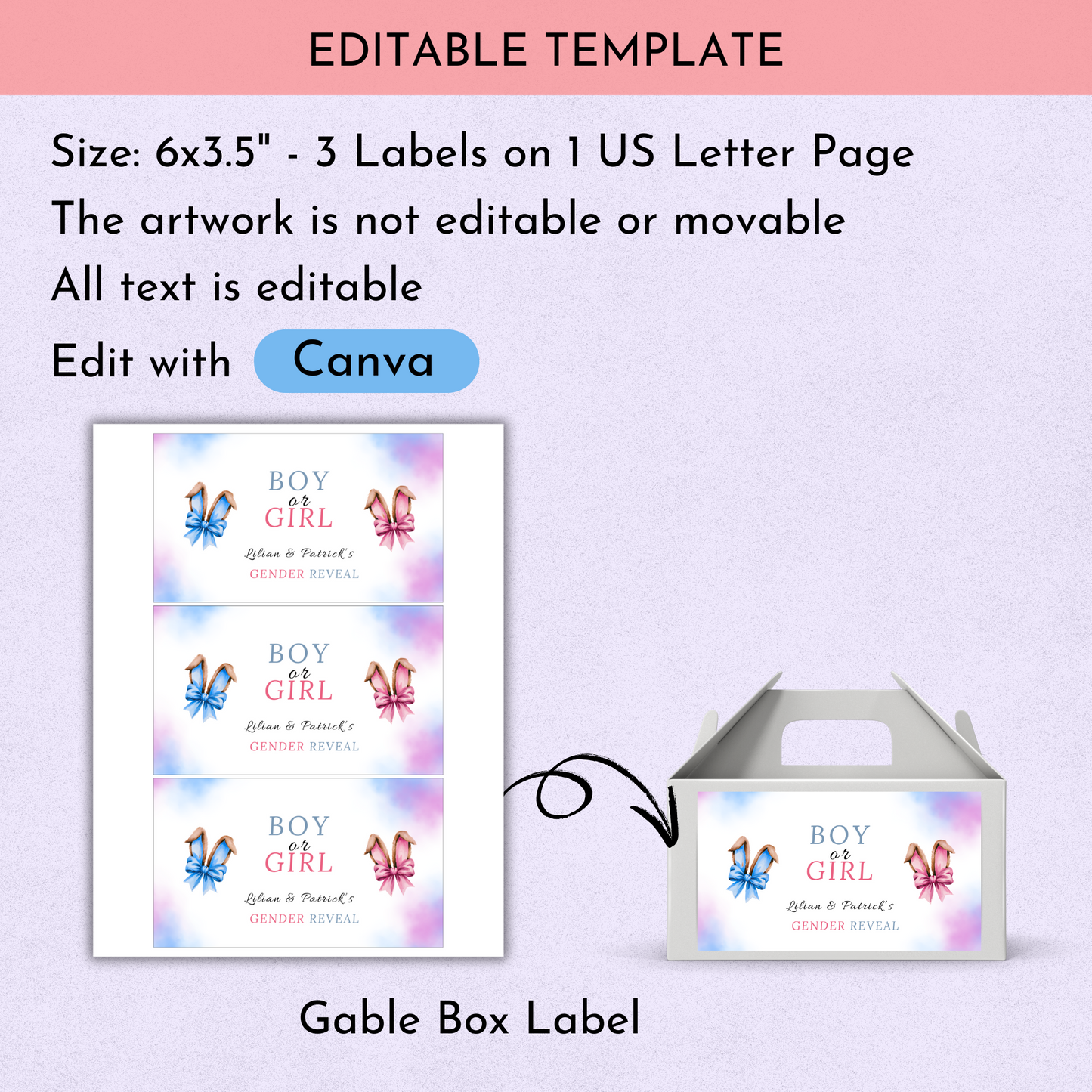 Easter Gender Reveal Favor Bundle