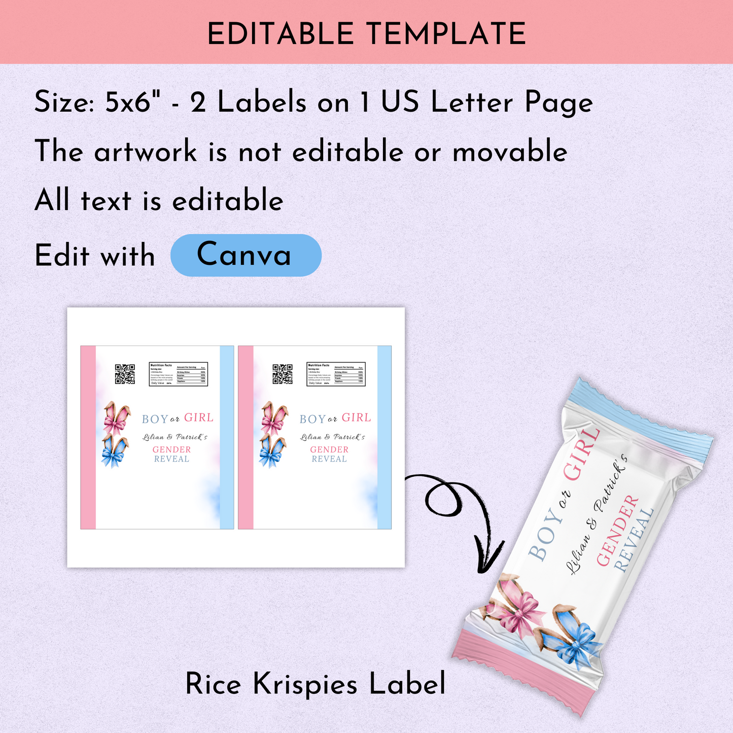 Easter Gender Reveal Favor Bundle