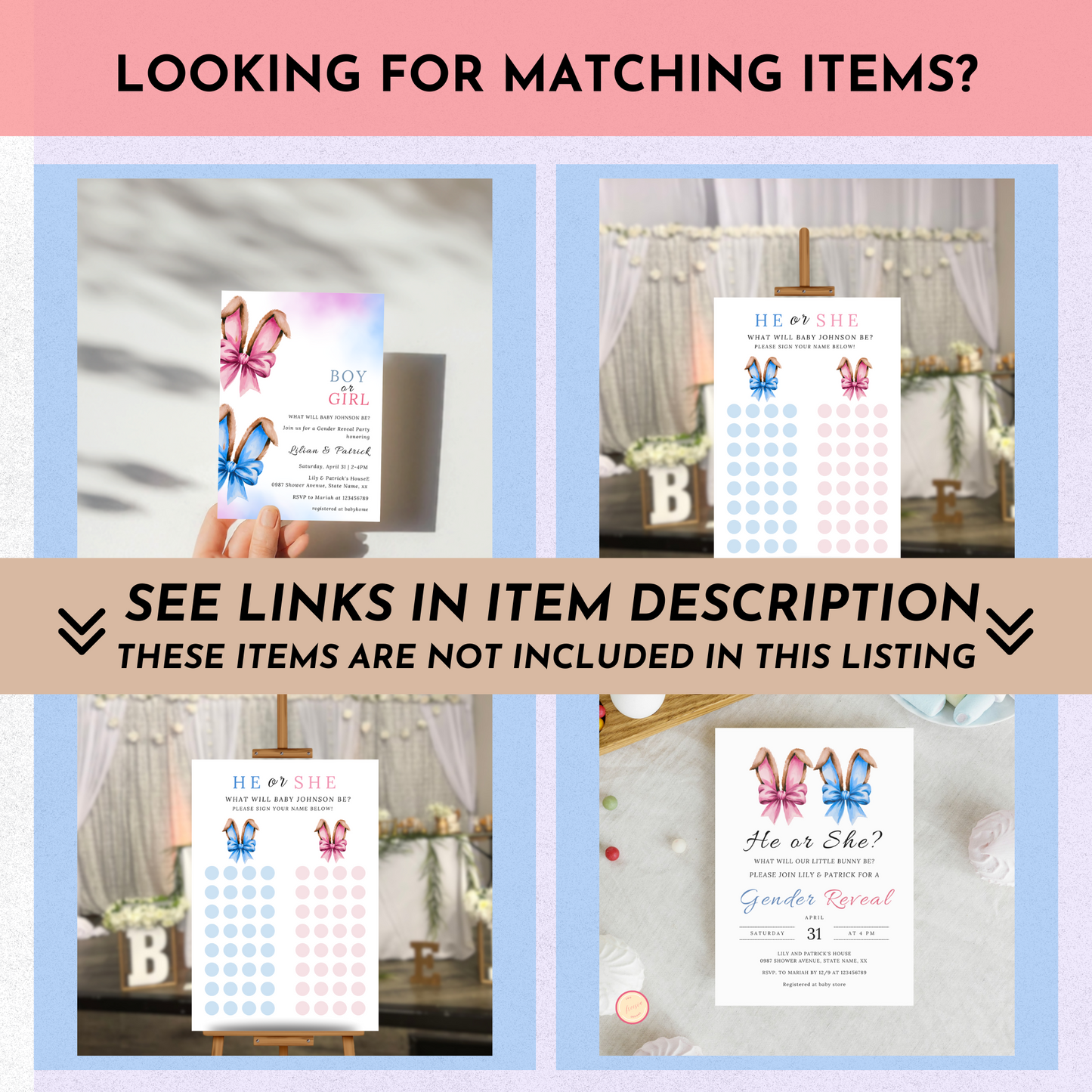 Easter Gender Reveal Favor Bundle