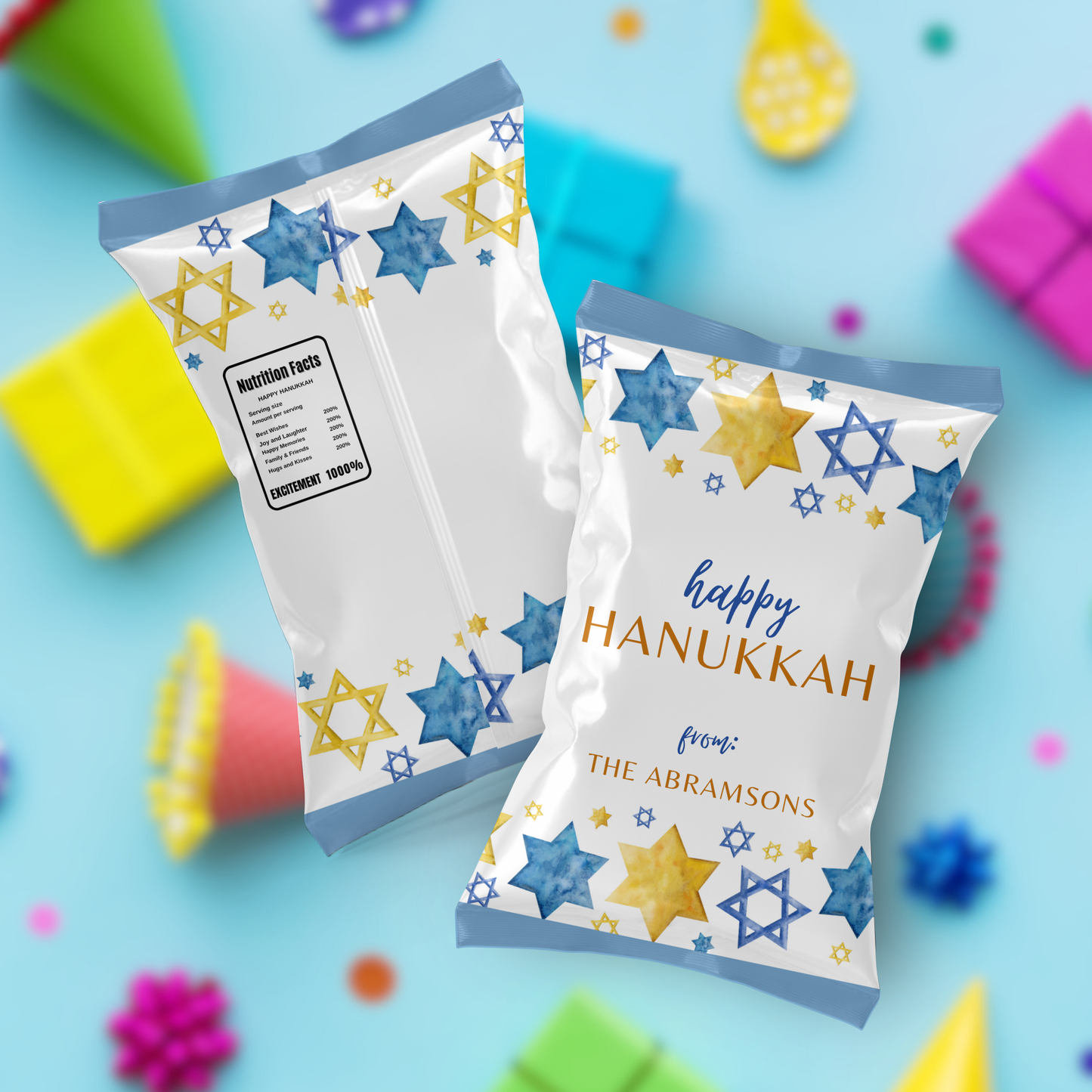Hanukkah Chip Bag Printable