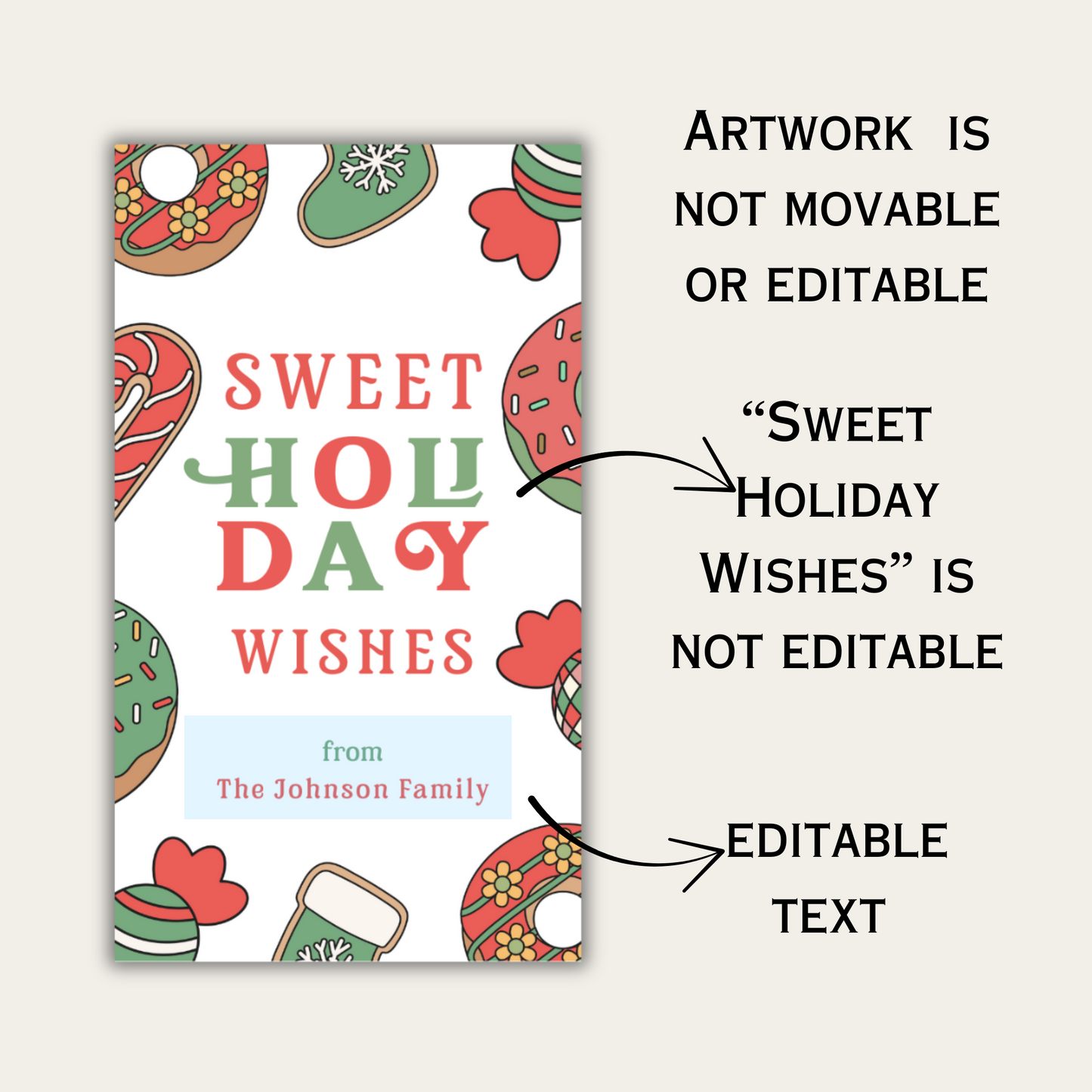 Sweet Holiday Wishes Gift Tag