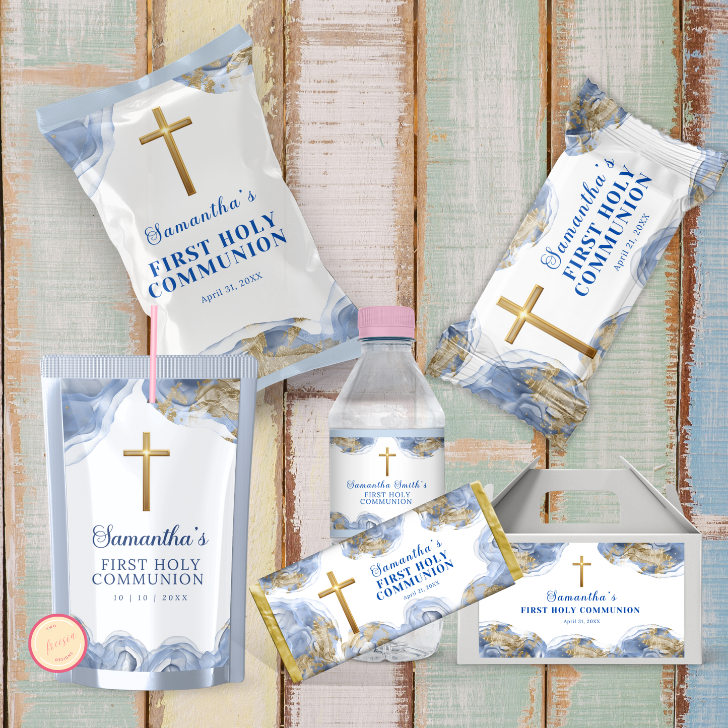 1st Communion Favor Bundle - Blue