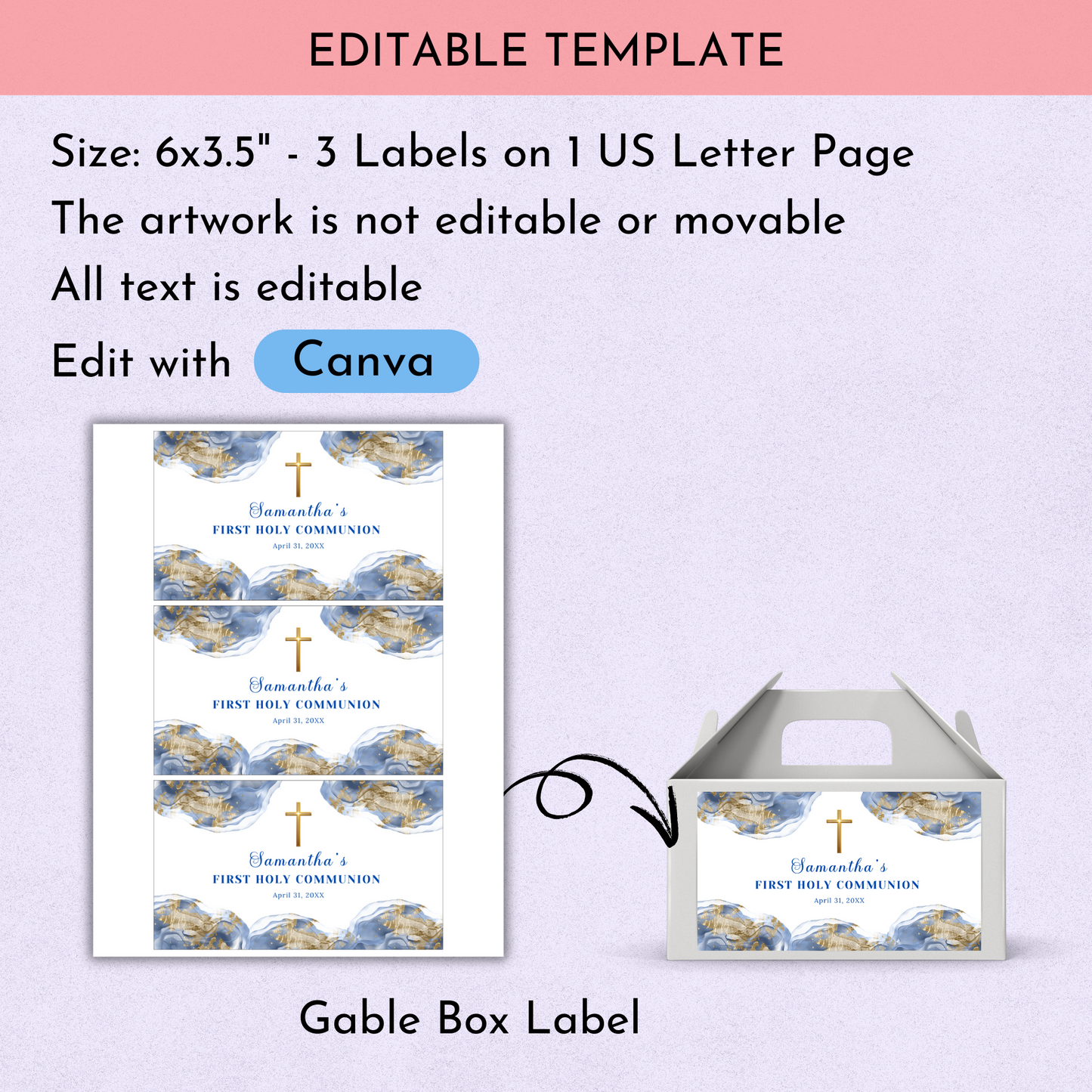 1st Communion Favor Bundle - Blue