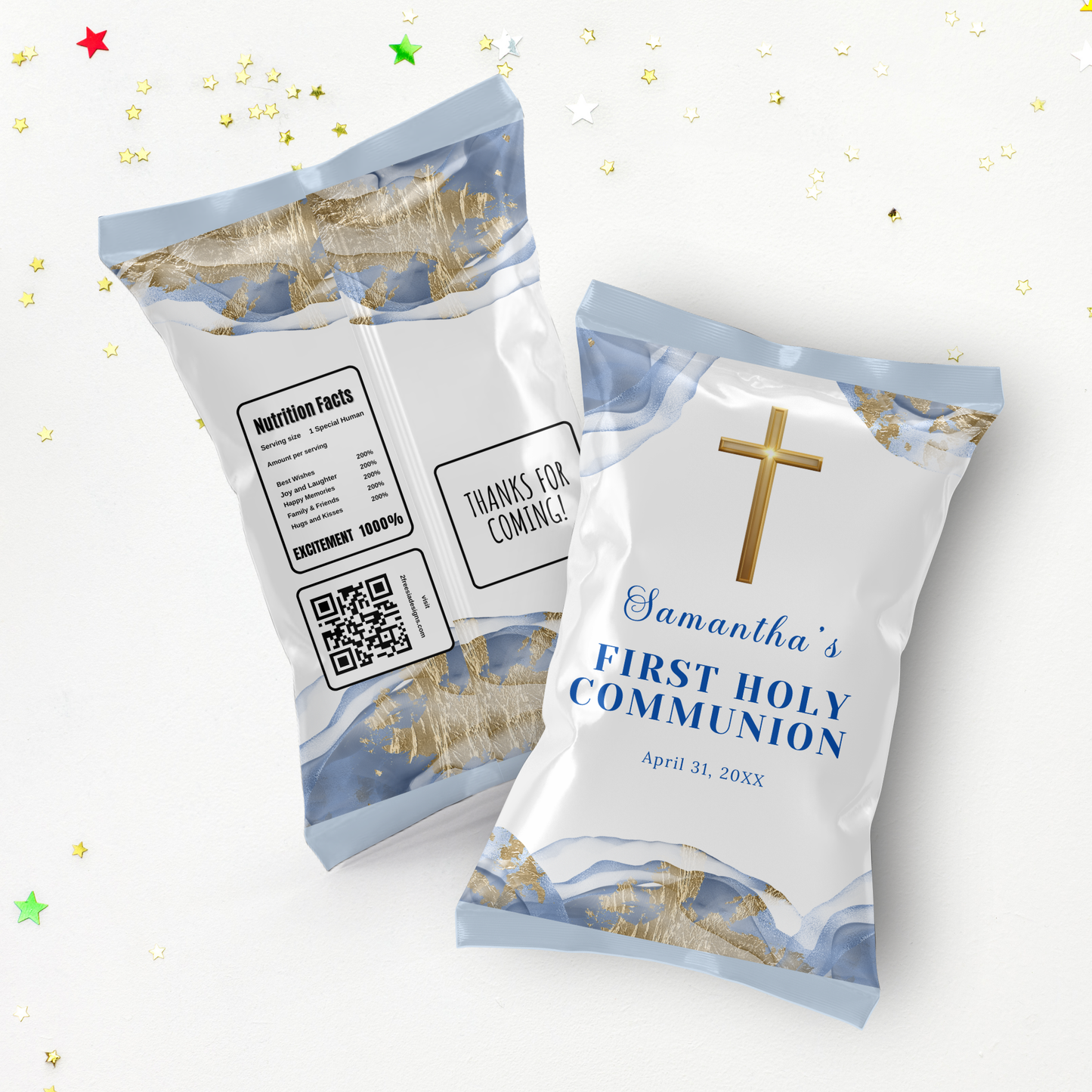 1st Holy Communion Chip Bag - Blue
