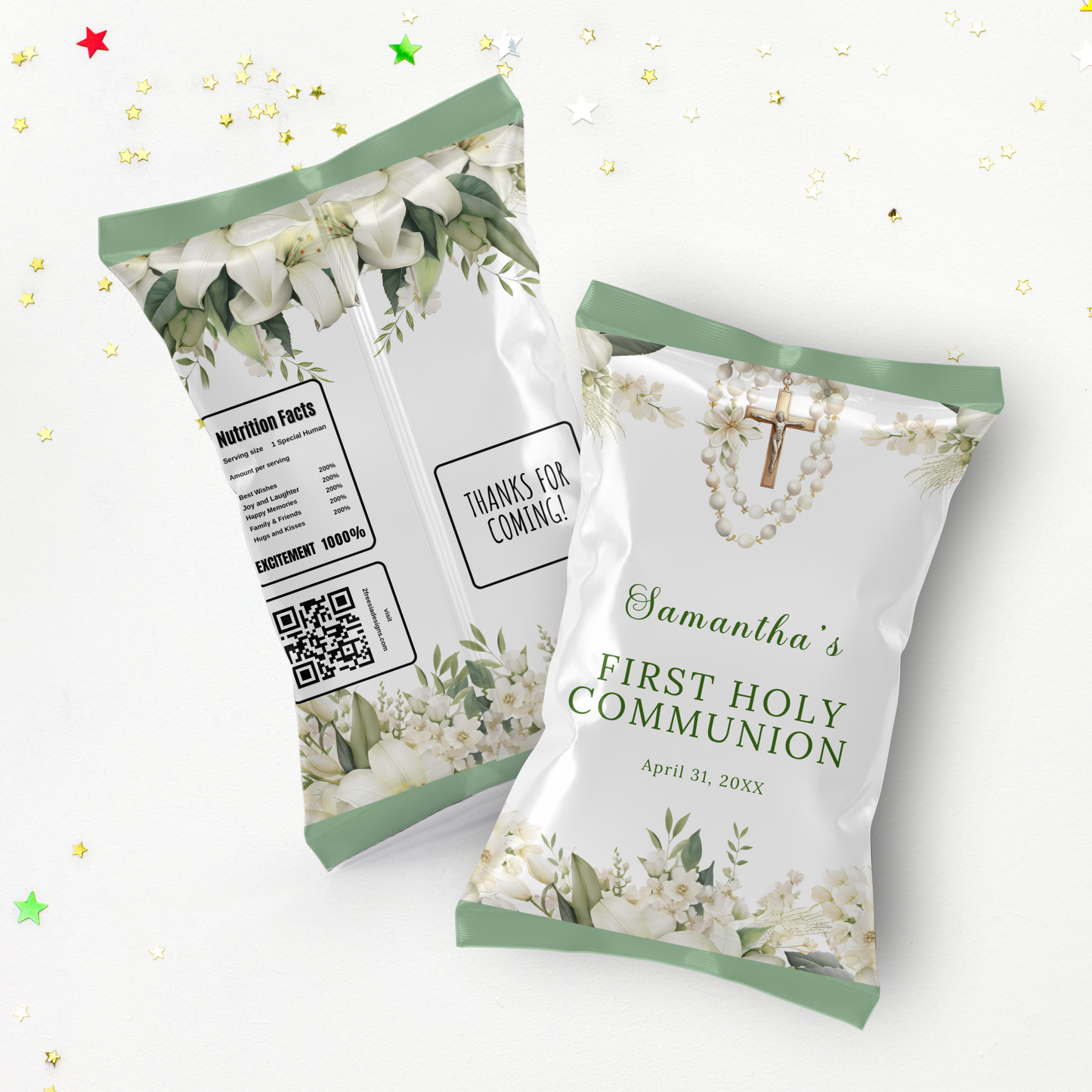 1st Holy Communion Chip Bag - Green