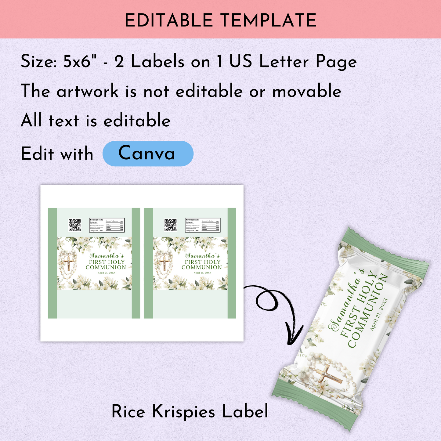 1st Communion Favor Bundle - Green