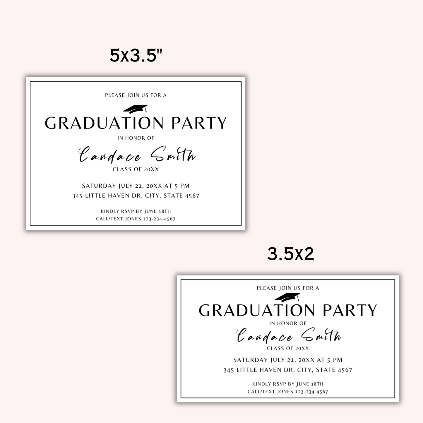 Graduation Party Invitation Insert Card