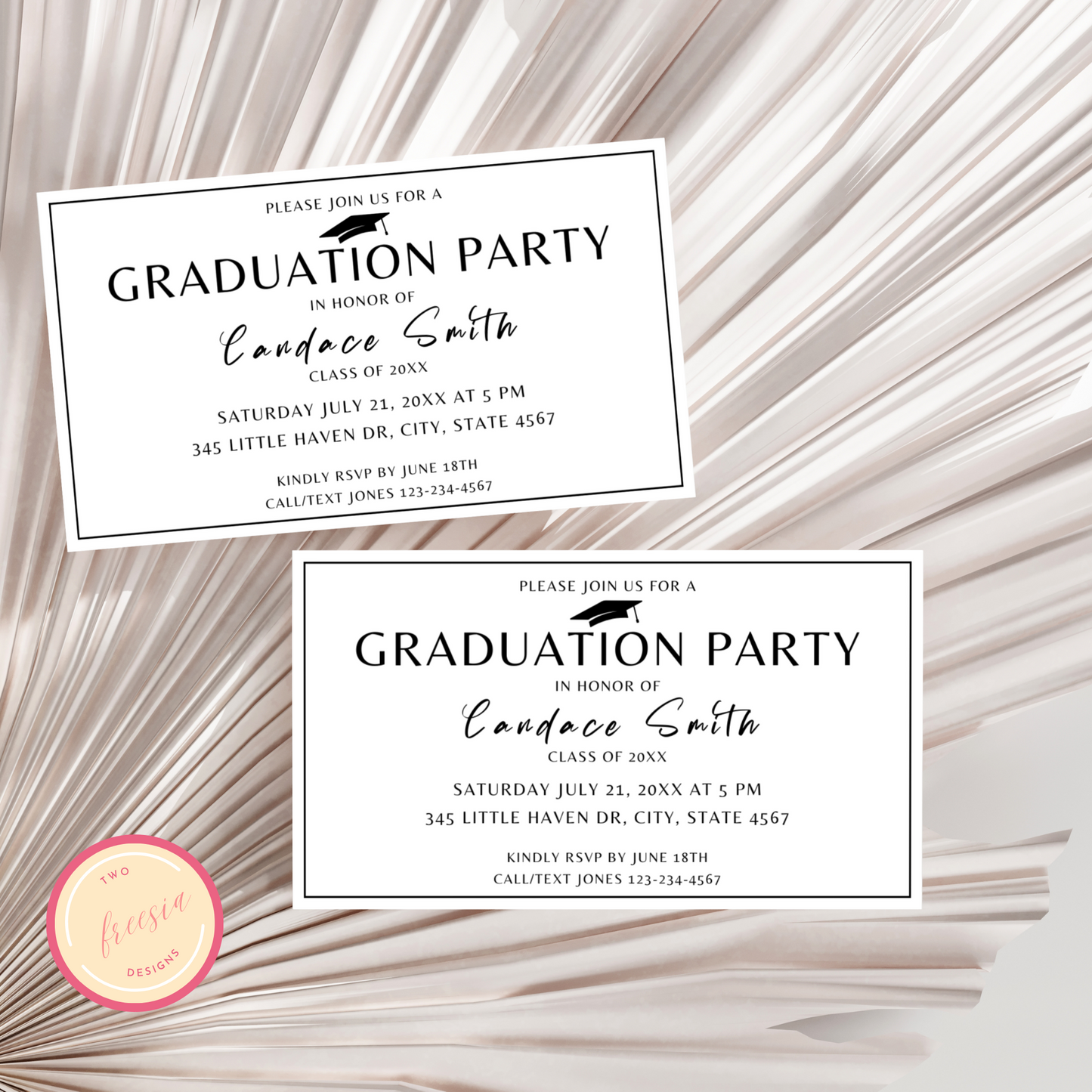 Graduation Party Invitation Insert Card