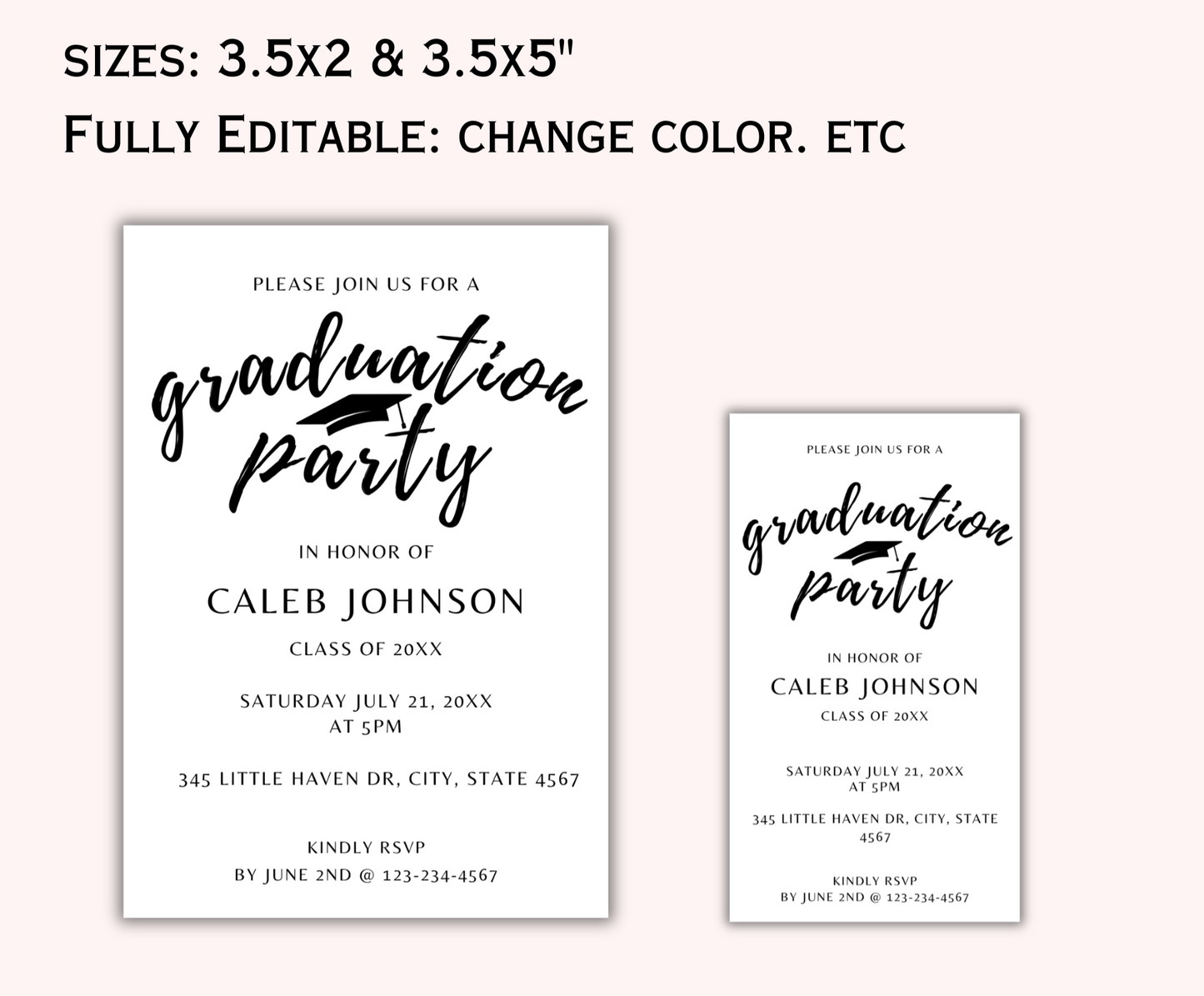 Graduation Party Inserts Template