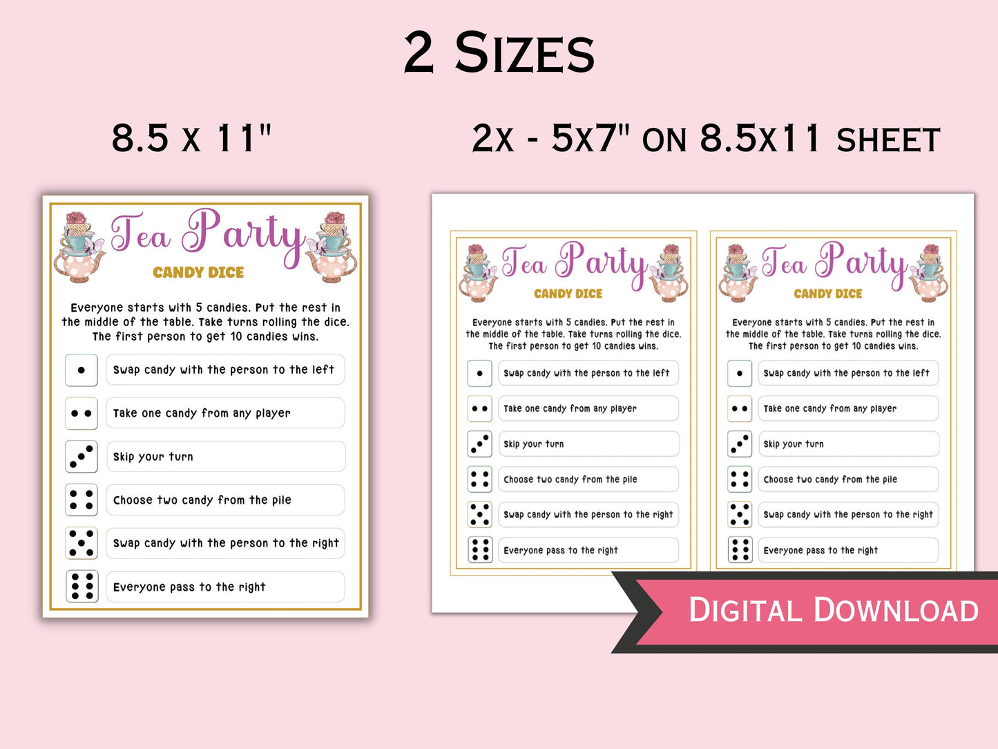 10 Tea Party Game Bundle for Kids