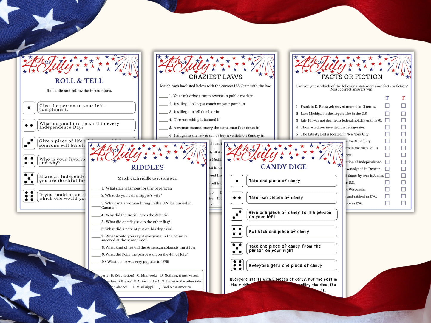 15 Printable 4th of July Games