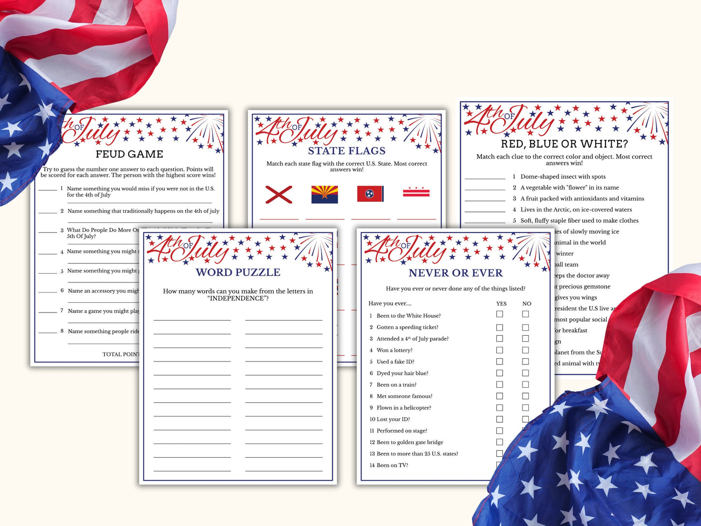 15 Printable 4th of July Games