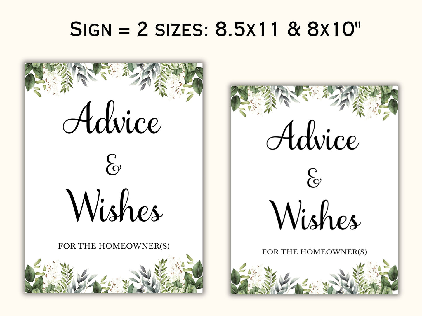 Housewarming Advice and Wishes Cards & Sign