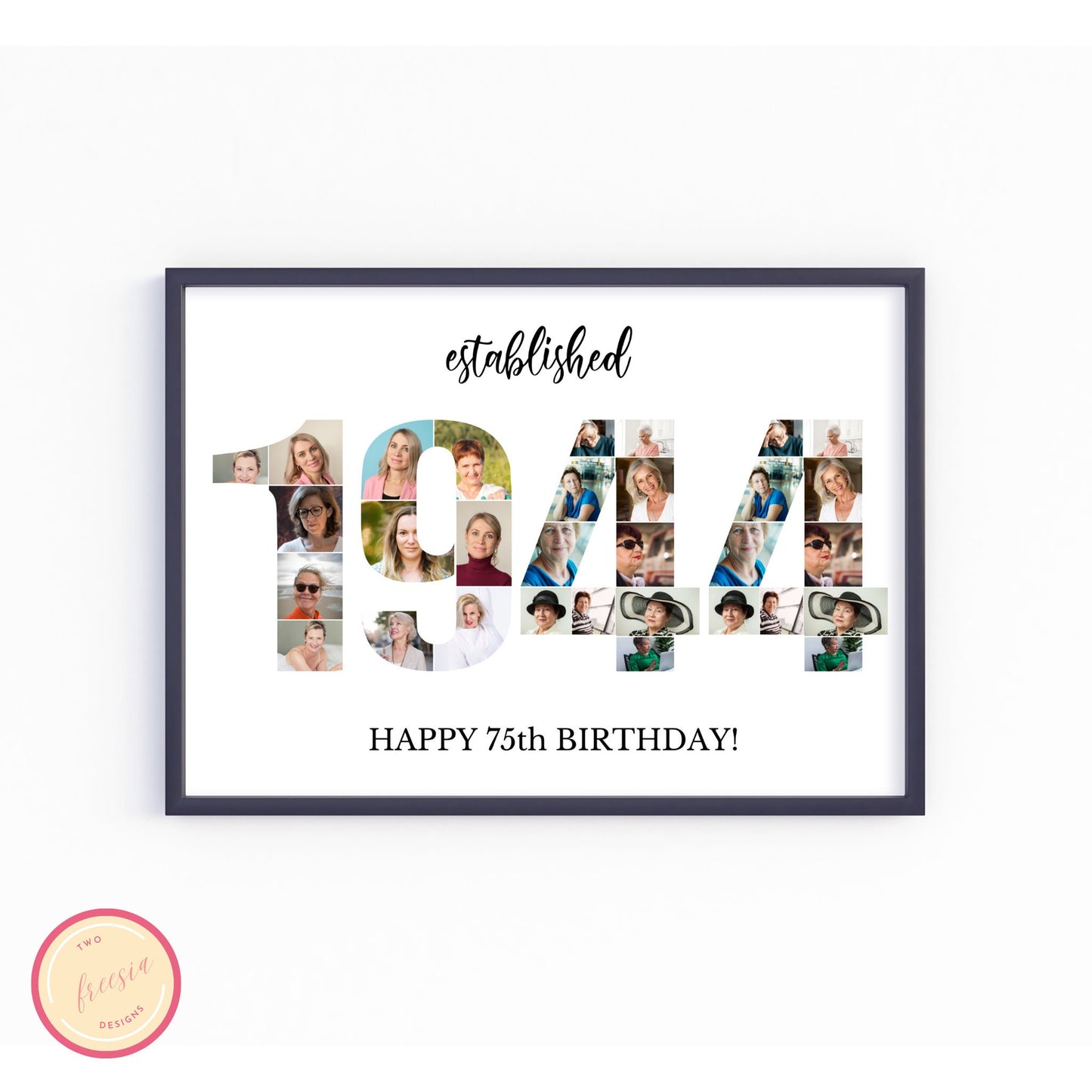 Born in 1944 Birthday Photo Collage Template