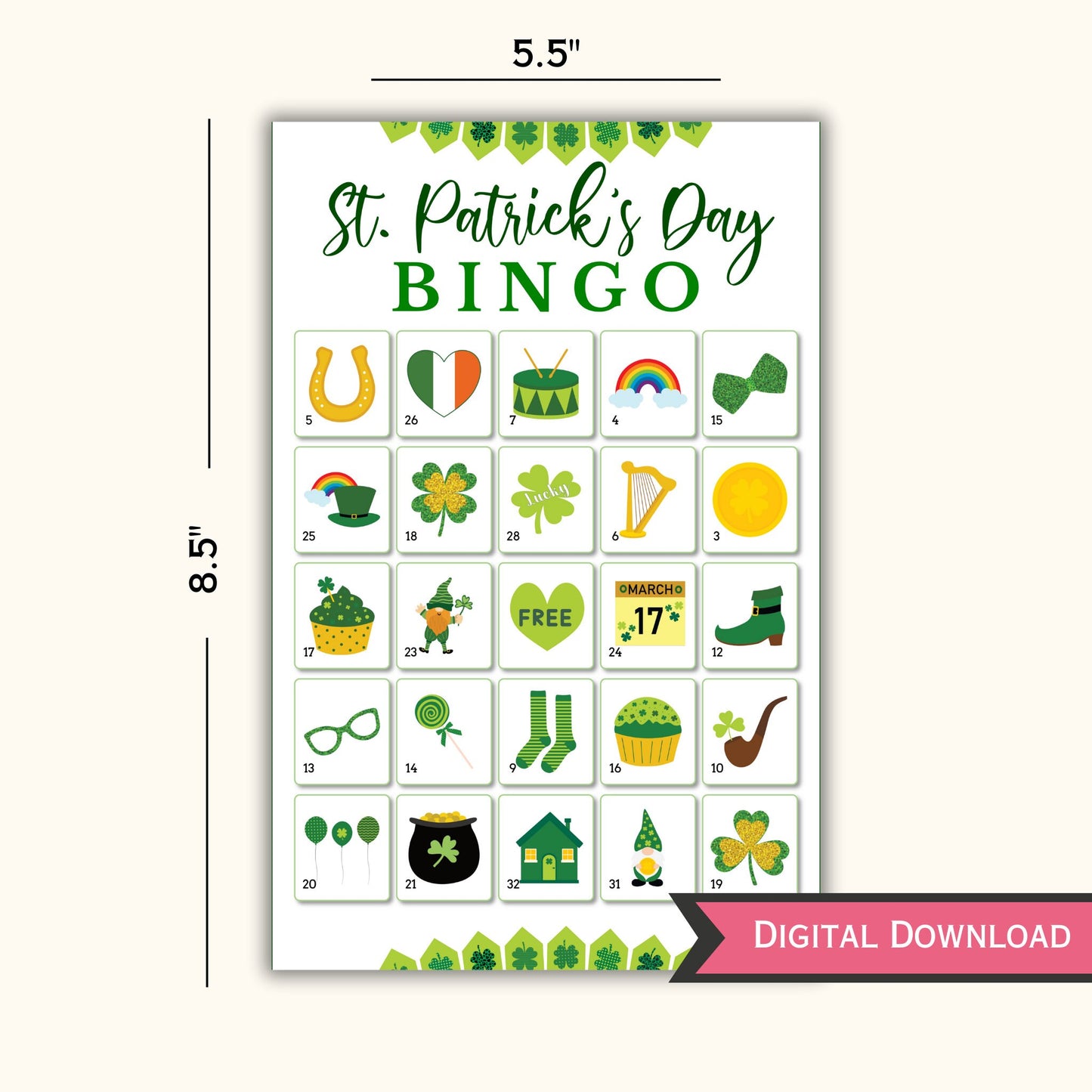 St Patrick's Day Bingo Game