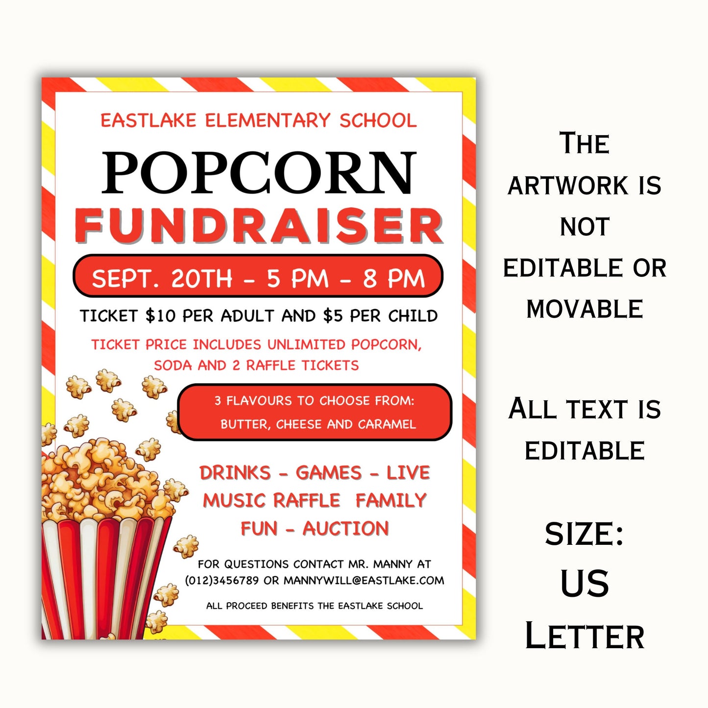 Popcorn Fundraiser Flyer Template
