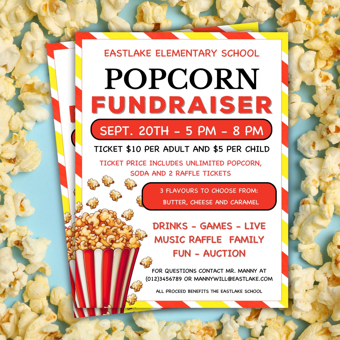 Popcorn Fundraiser Flyer Template