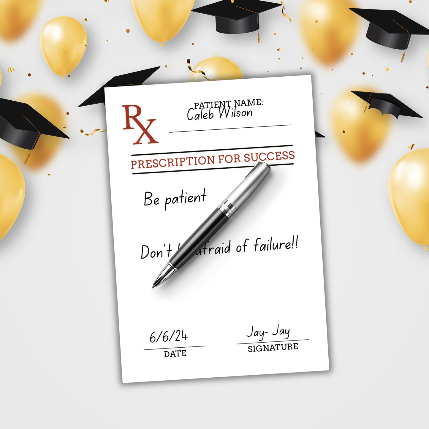 Leave Your Prescription for Success Sign and Advice Card