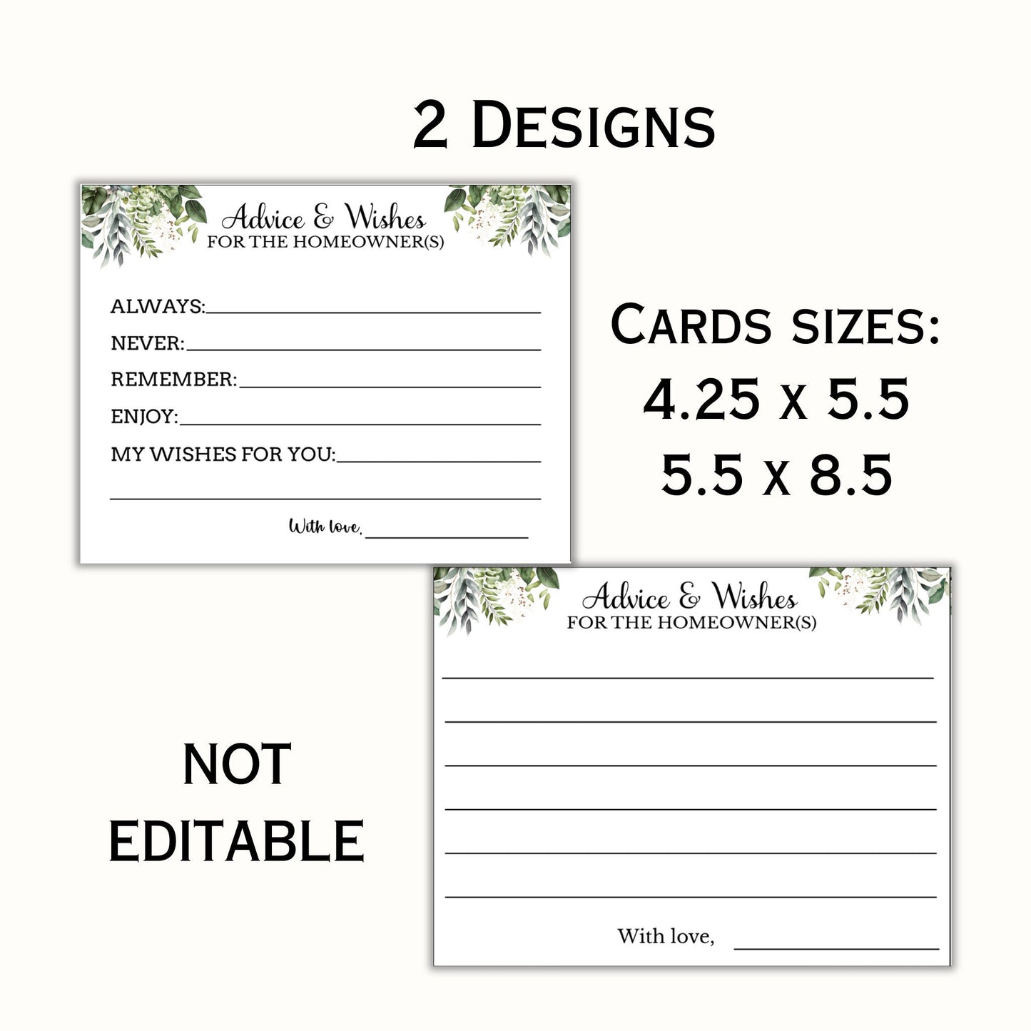 Housewarming Advice and Wishes Cards & Sign