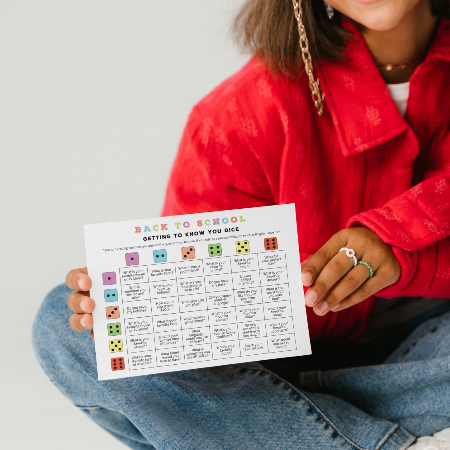Back to School Dicebreaker Activity