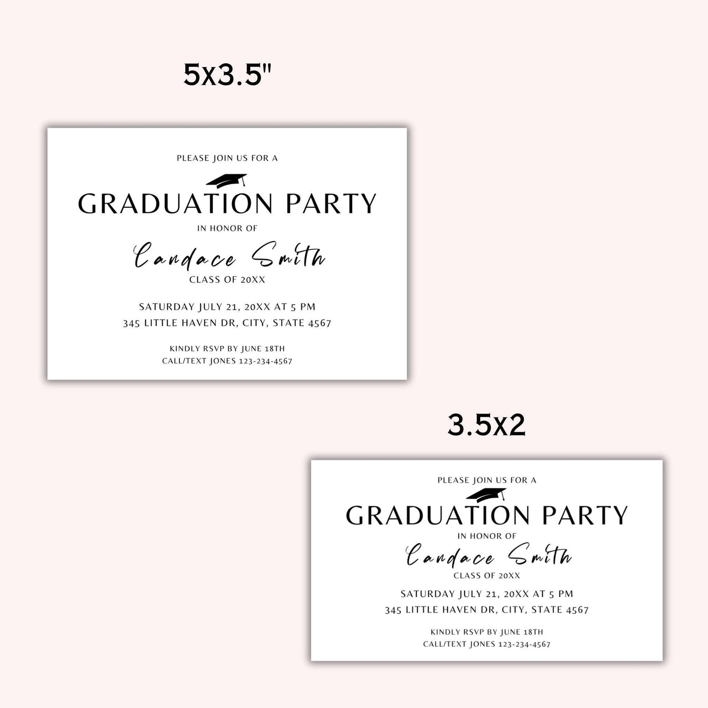 Graduation Party Invitation Insert Card