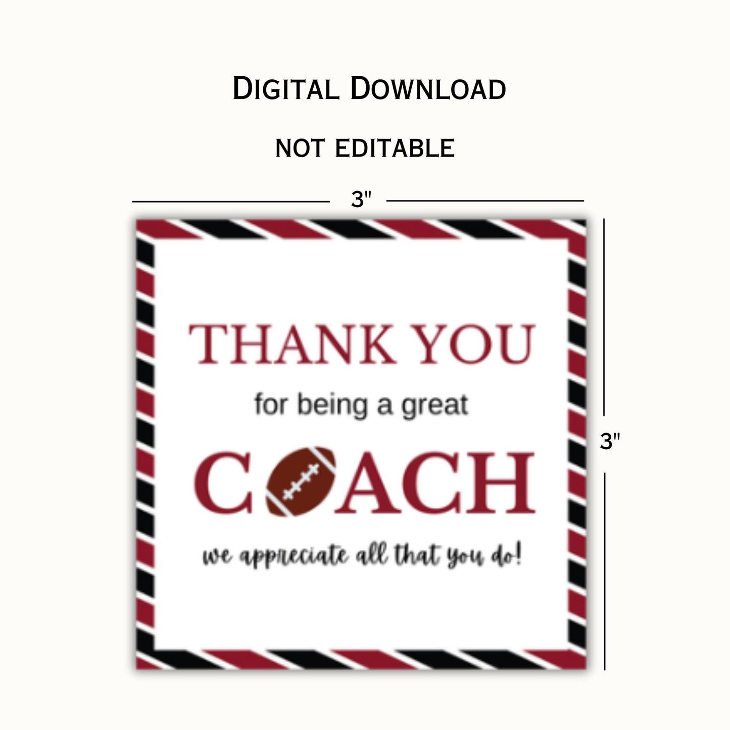 Football Coach Appreciation Tag - Brown
