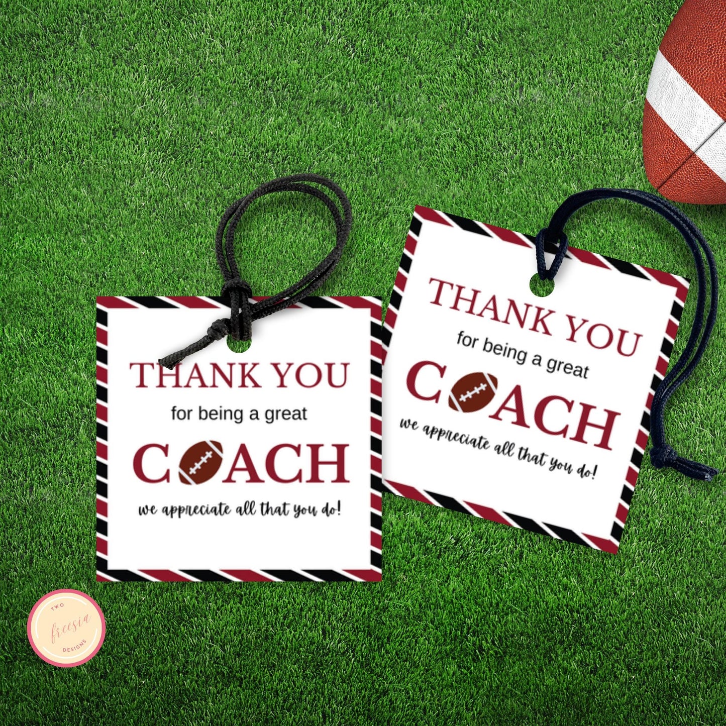 Football Coach Appreciation Tag - Brown