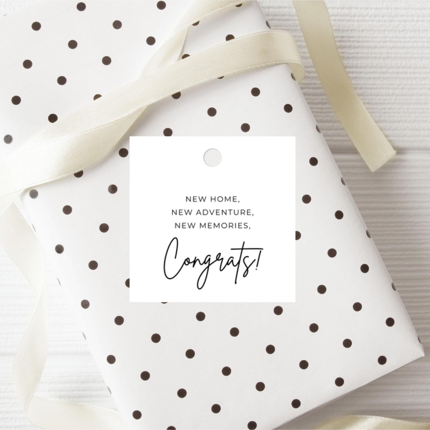 New Home, New Adventures, New Memories - 3x3 Housewarming Tag