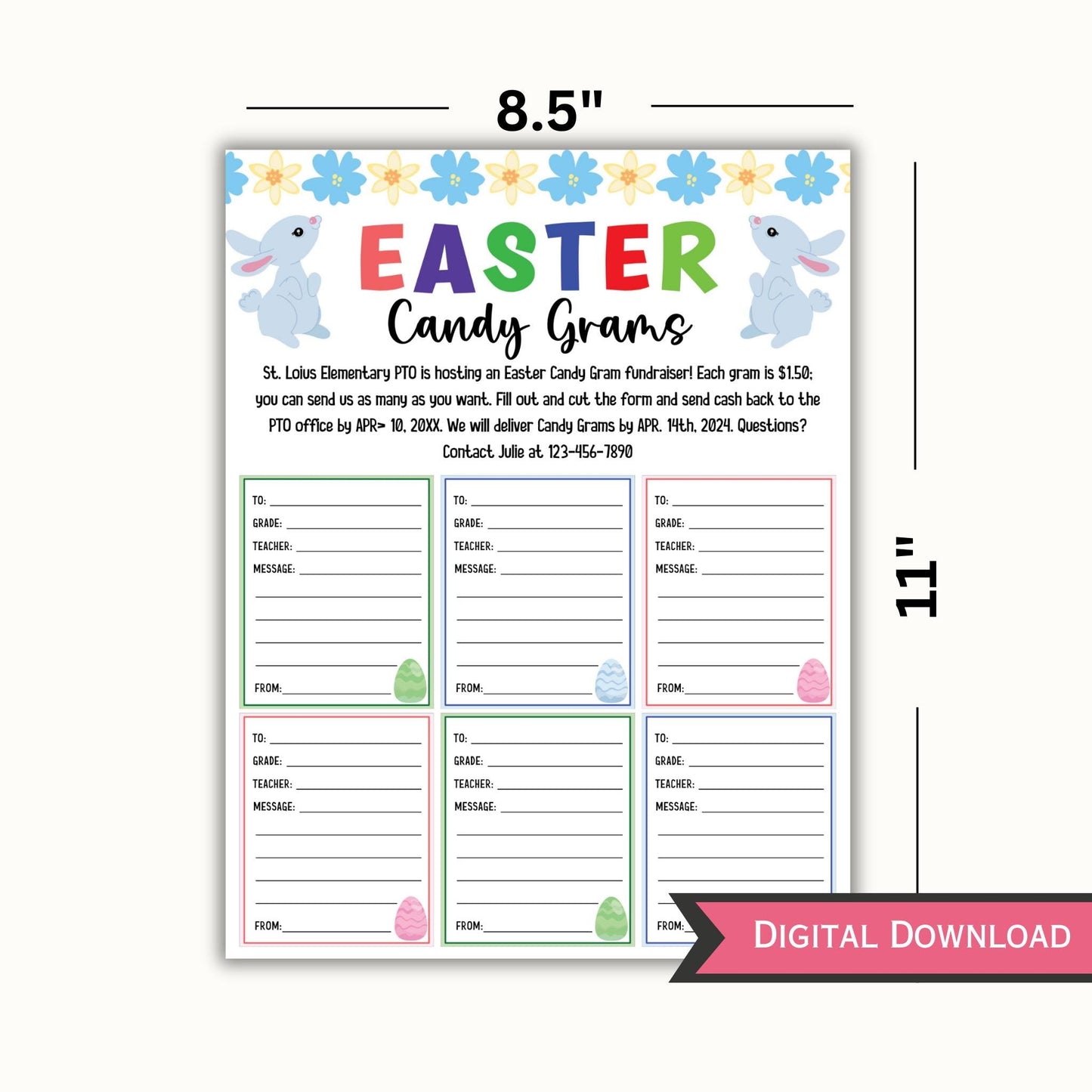 Easter Candy Gram Flyer Template