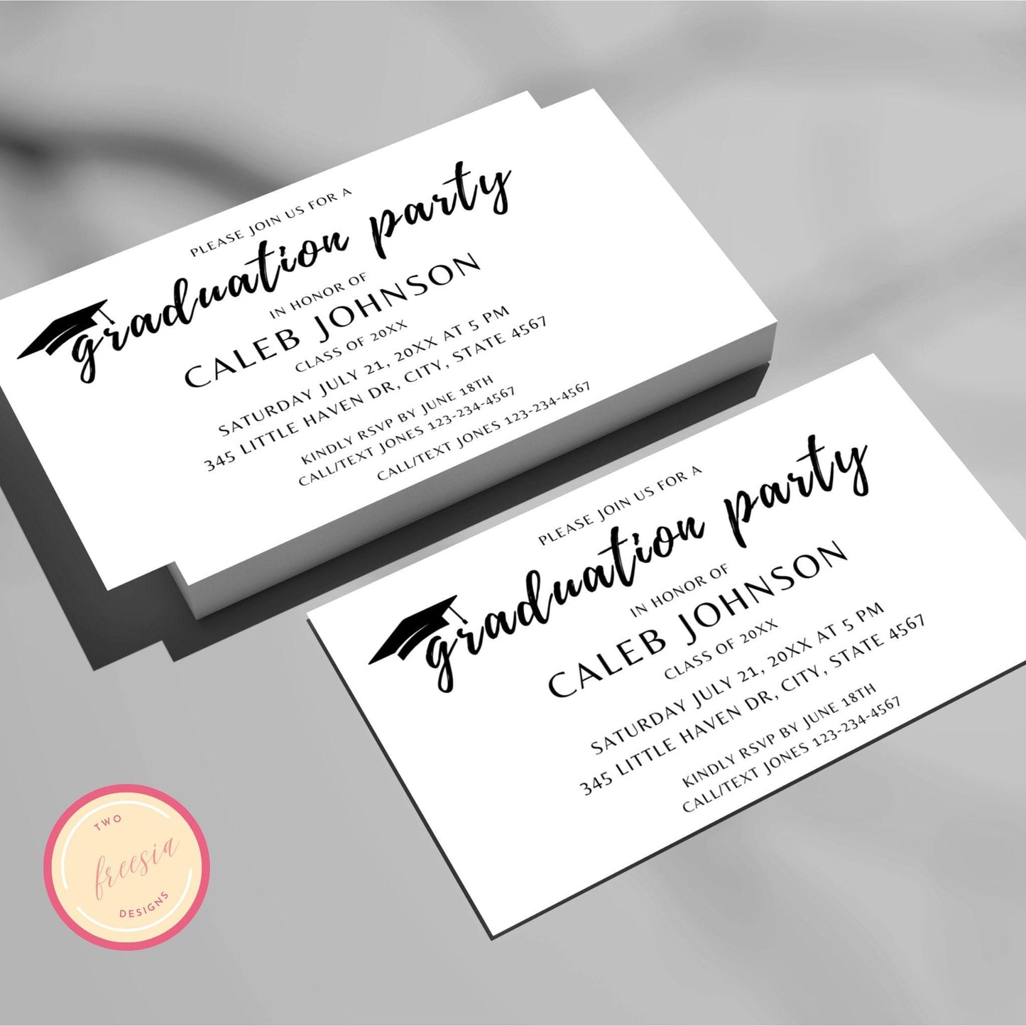 Modern Graduation Party Invitation Insert Card