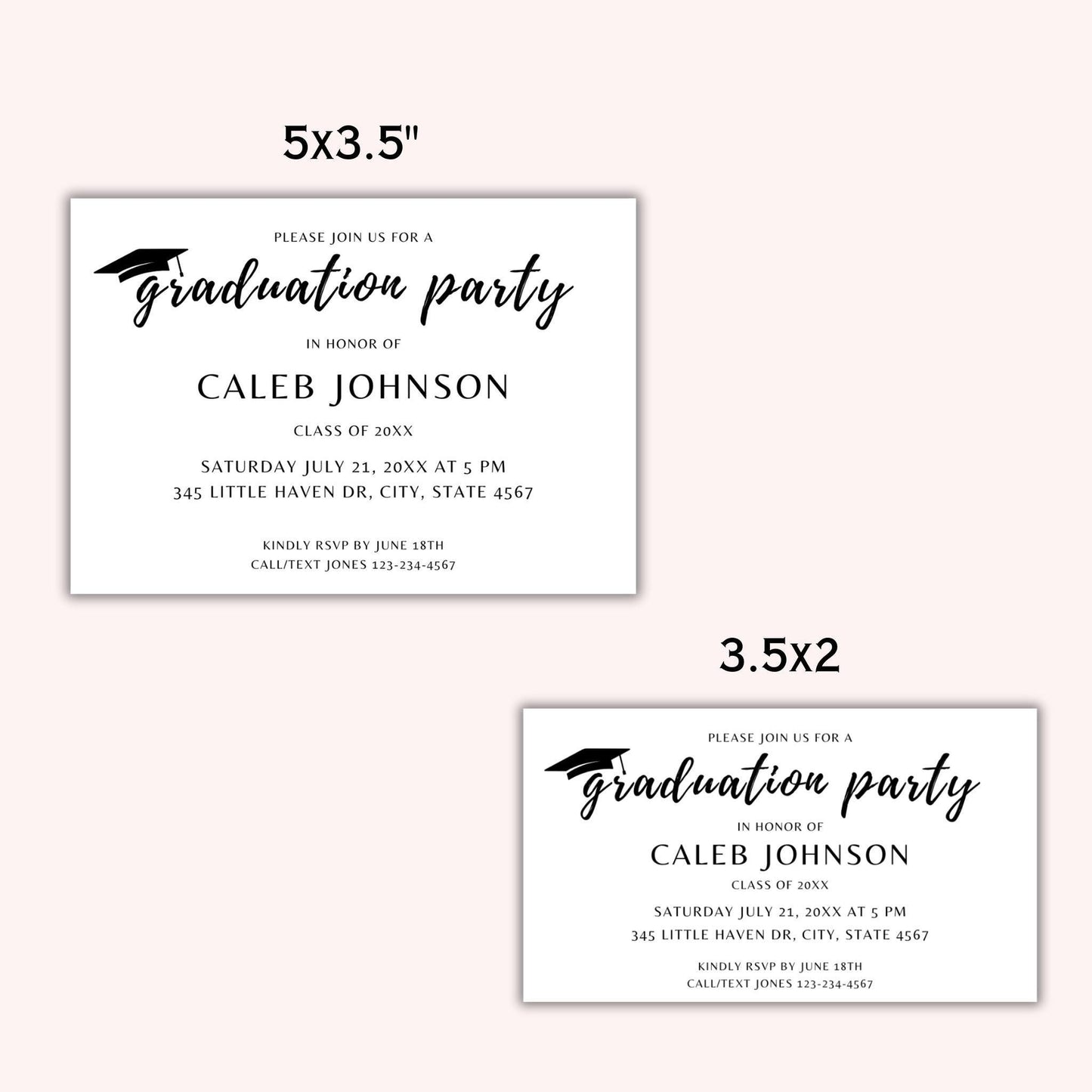 Modern Graduation Party Invitation Insert Card