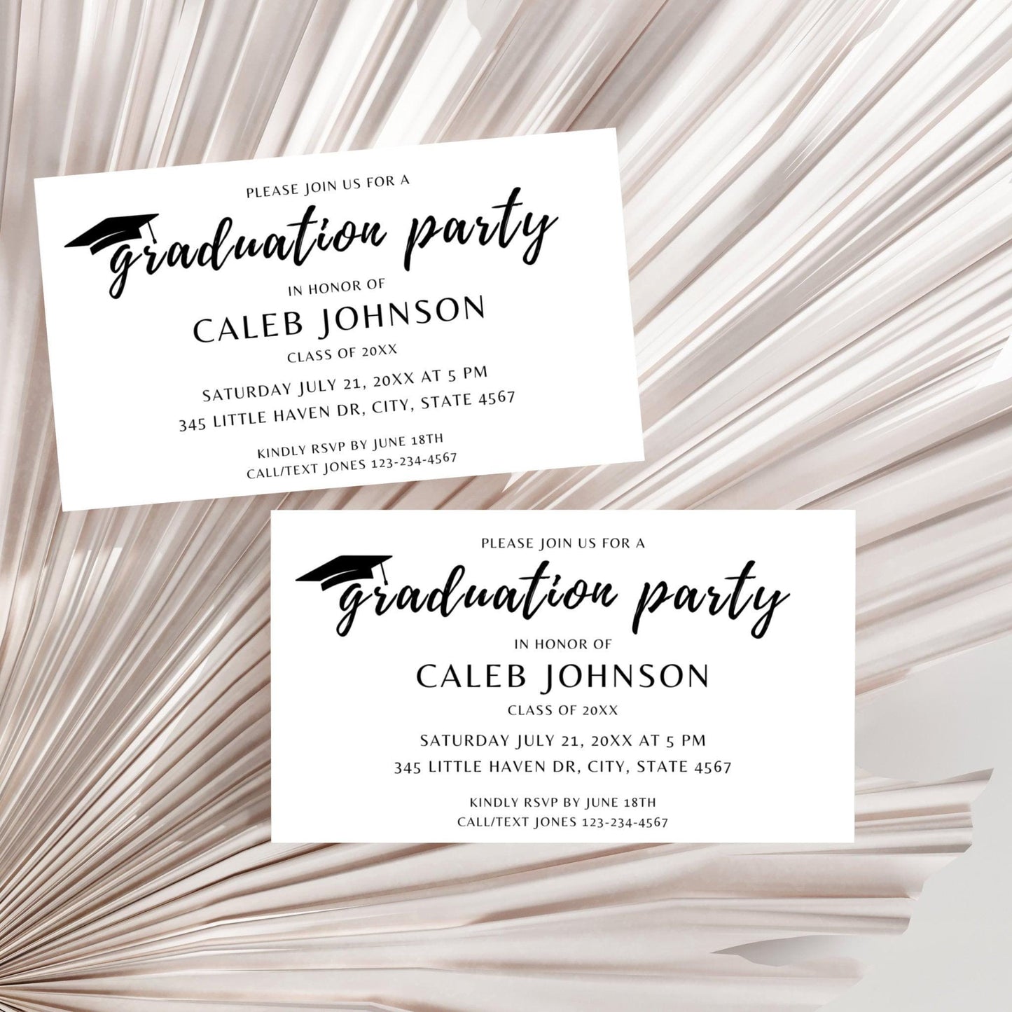 Modern Graduation Party Invitation Insert Card
