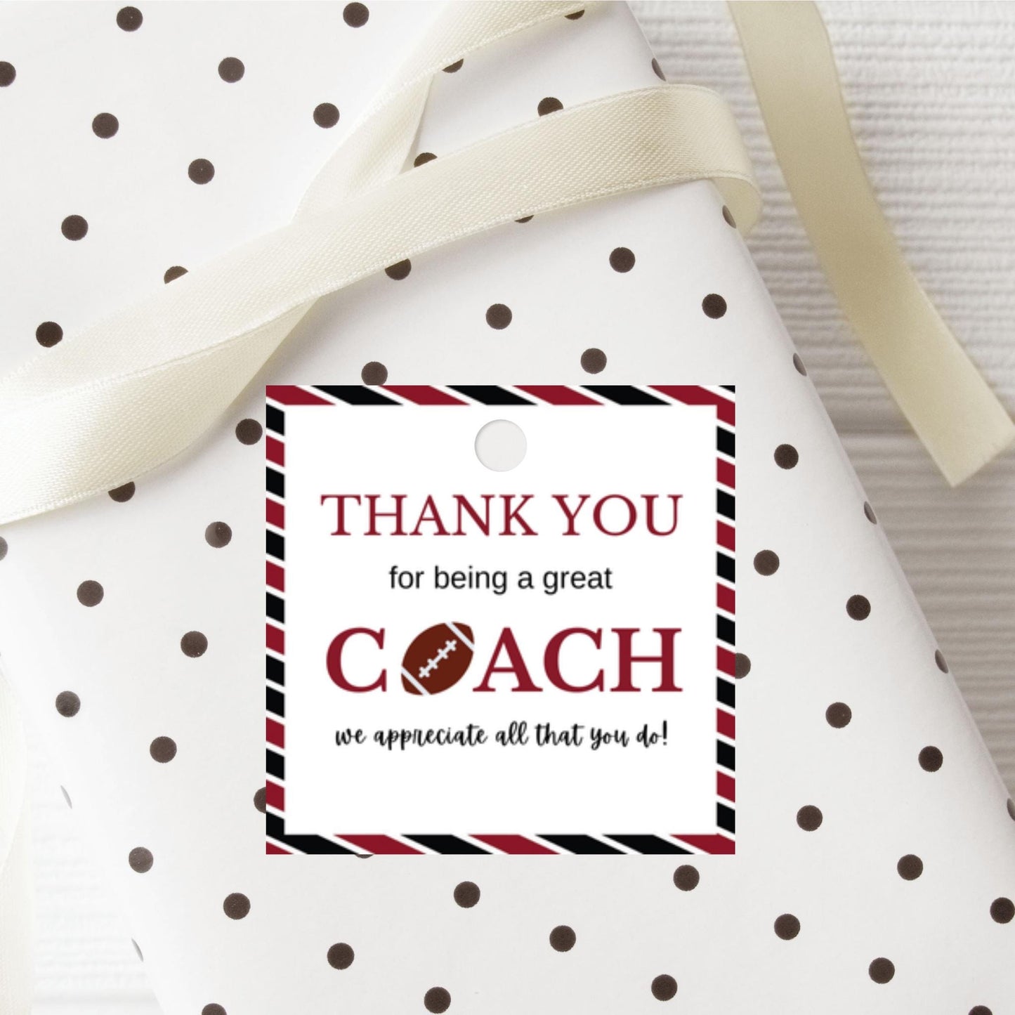 Football Coach Appreciation Tag - Brown