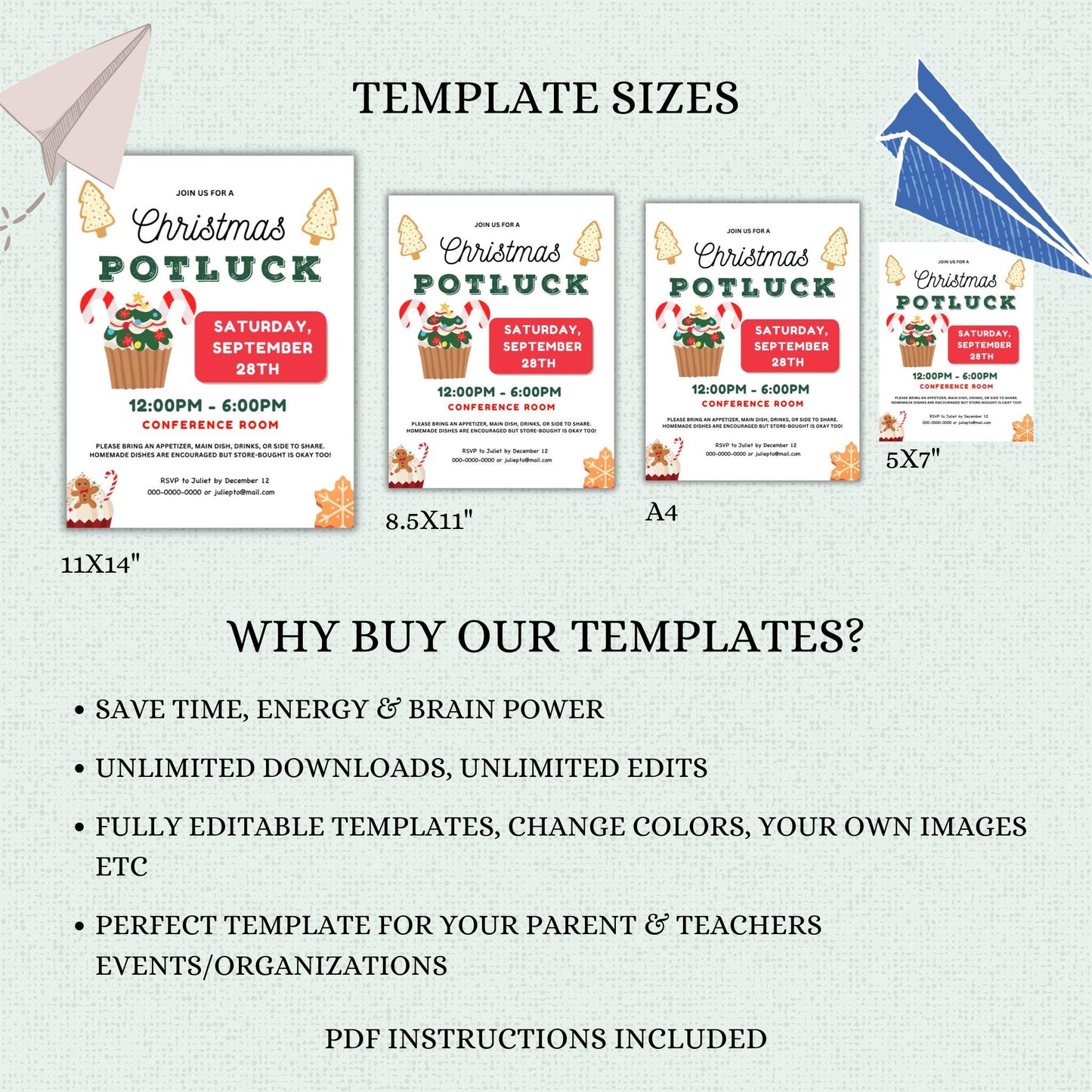 Christmas Potluck Flyer and Sign Up Form Template