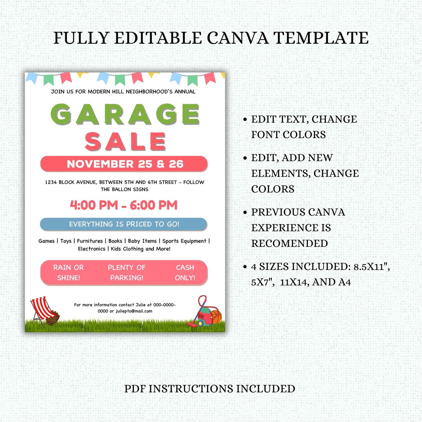 Neighborhood Garage Sale Flyer Template